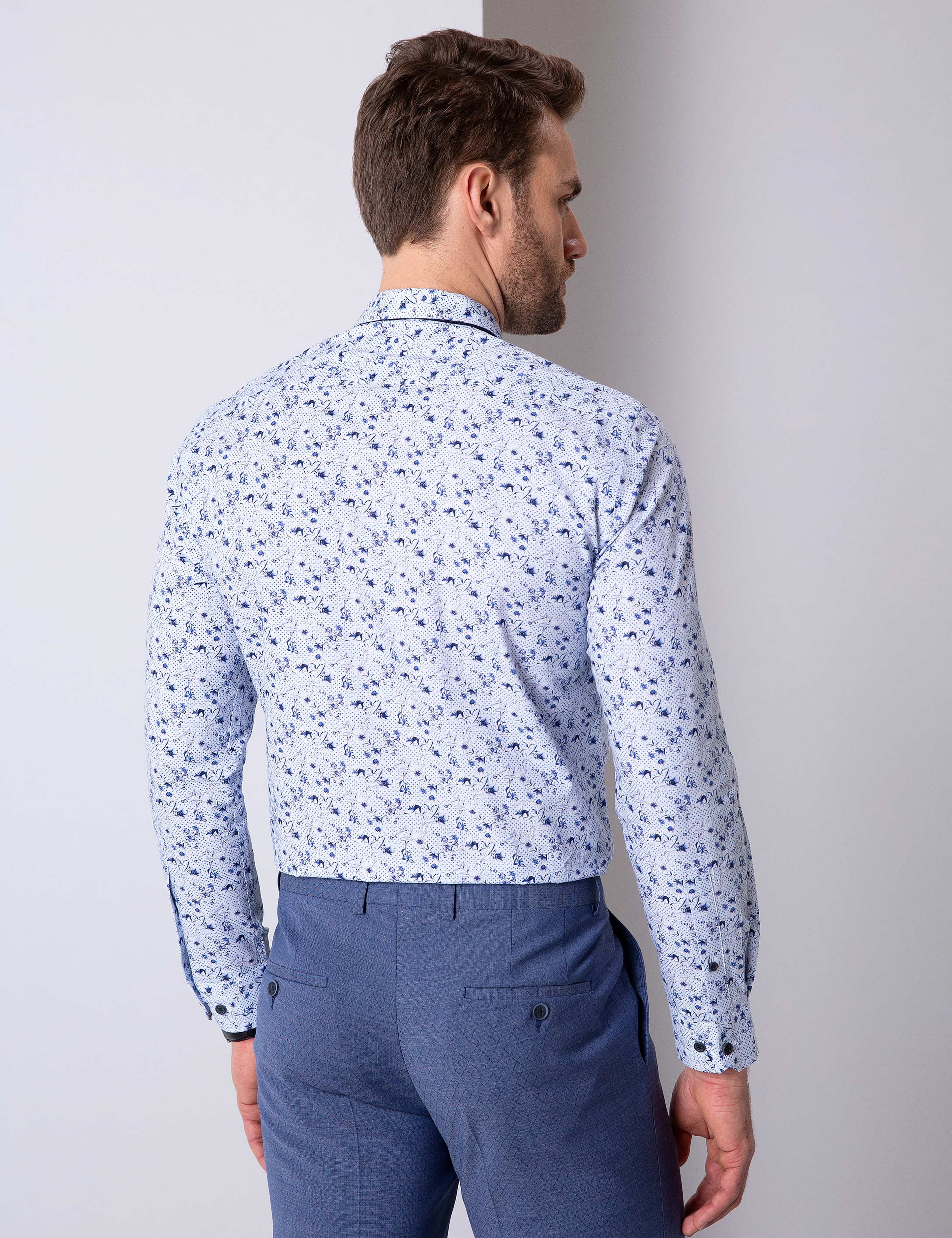 Mavi Slim Fit Gömlek - Image 3