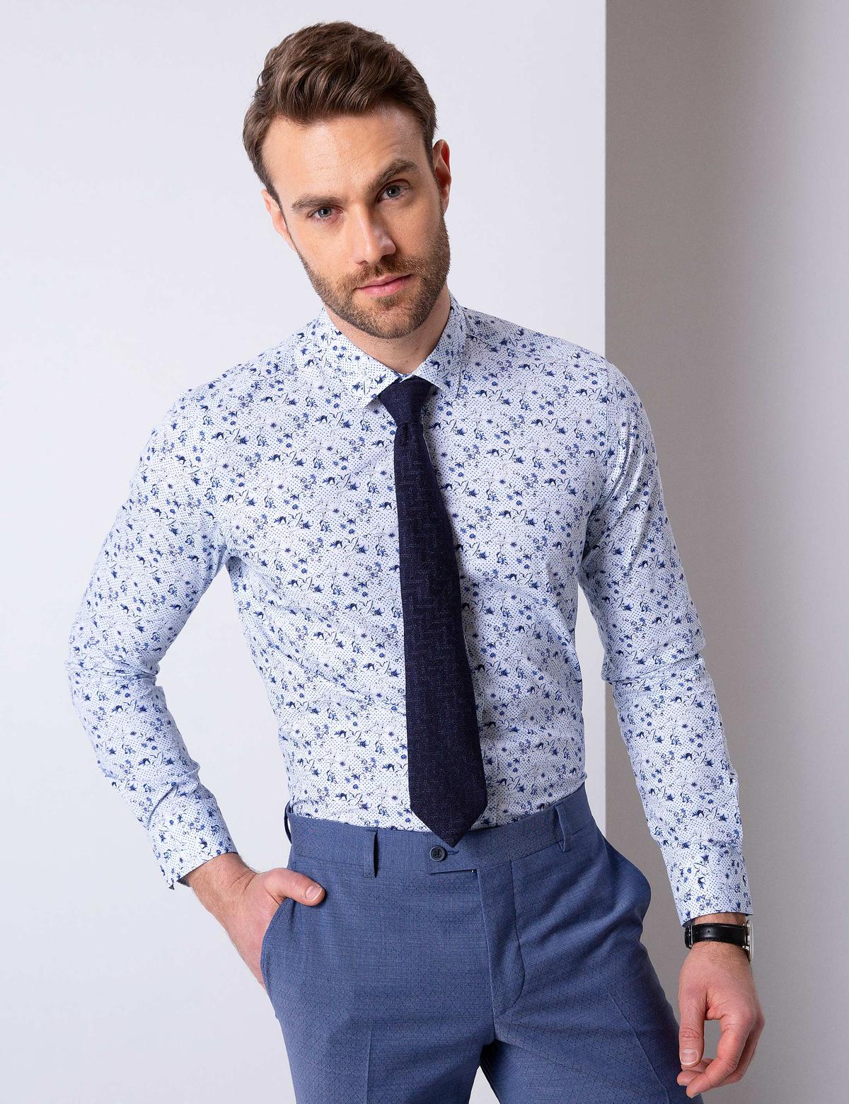 Mavi Slim Fit Gömlek