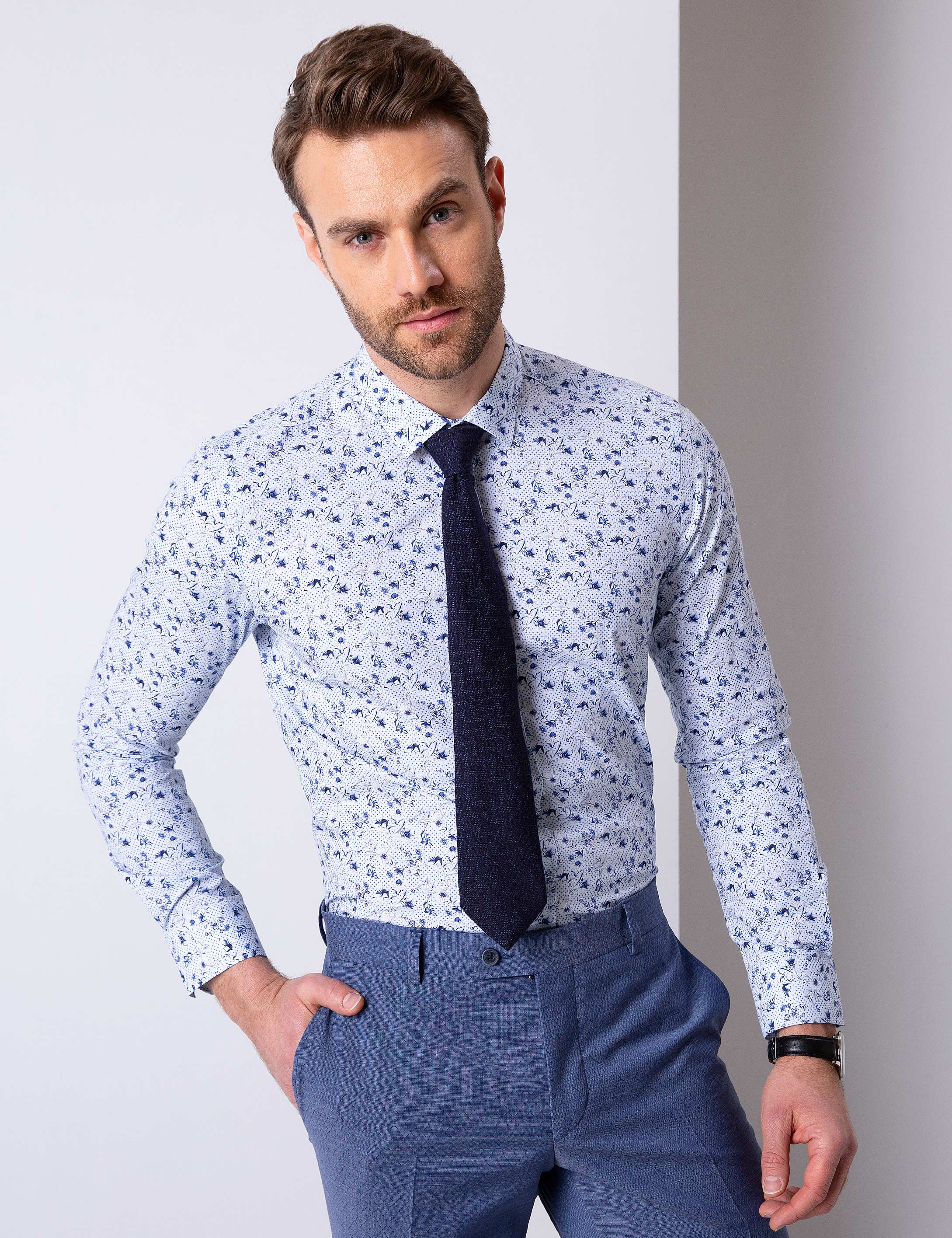 Mavi Slim Fit Gömlek