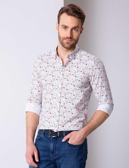 Gri Slim Fit Uzun Kollu Gömlek - 50200515015