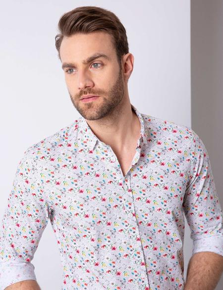 Gri Slim Fit Uzun Kollu Gömlek - 50200515015