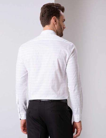 Beyaz Slim Fit Uzun Kollu Gömlek - 50200516007