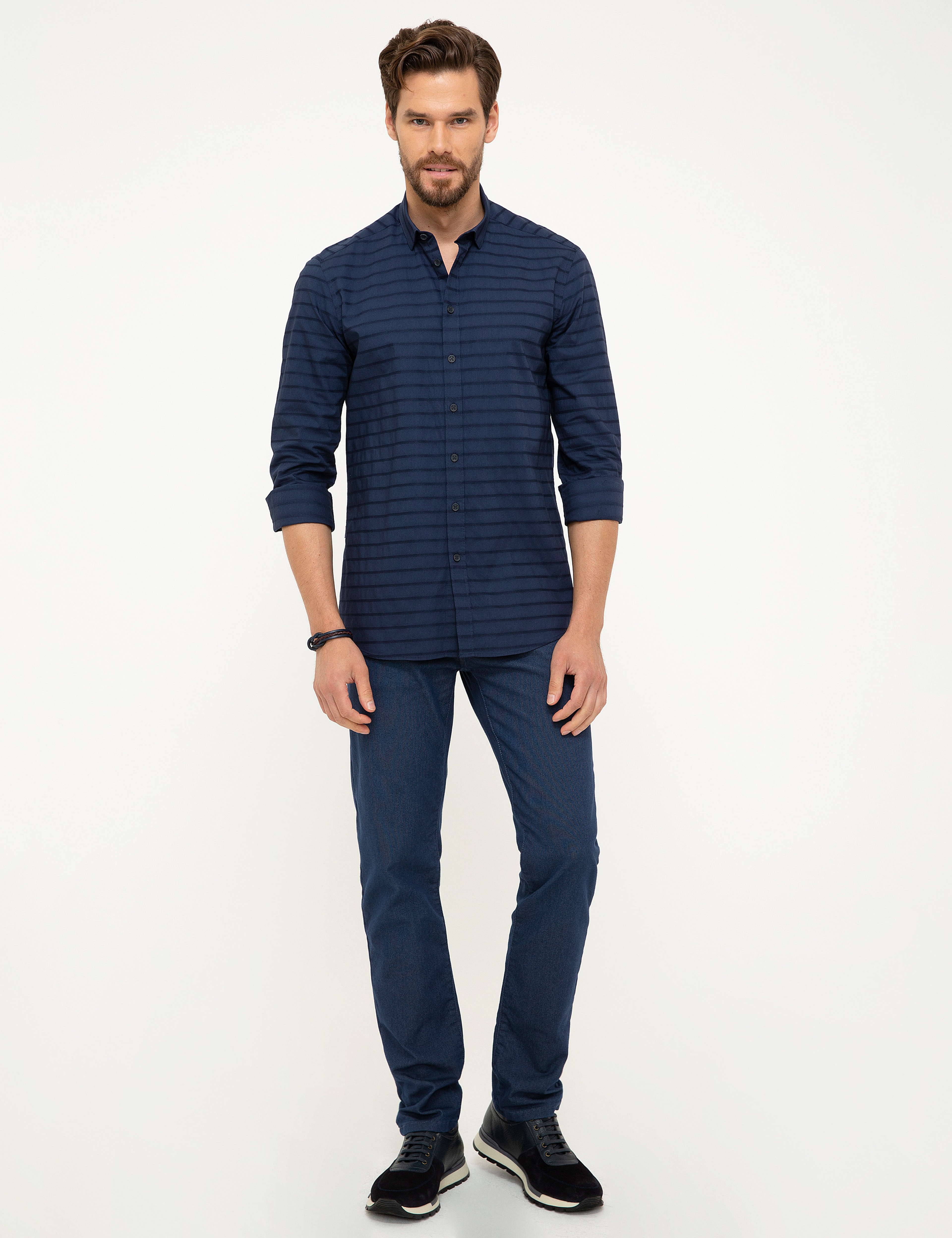 Lacivert Slim Fit Gömlek - Image 4