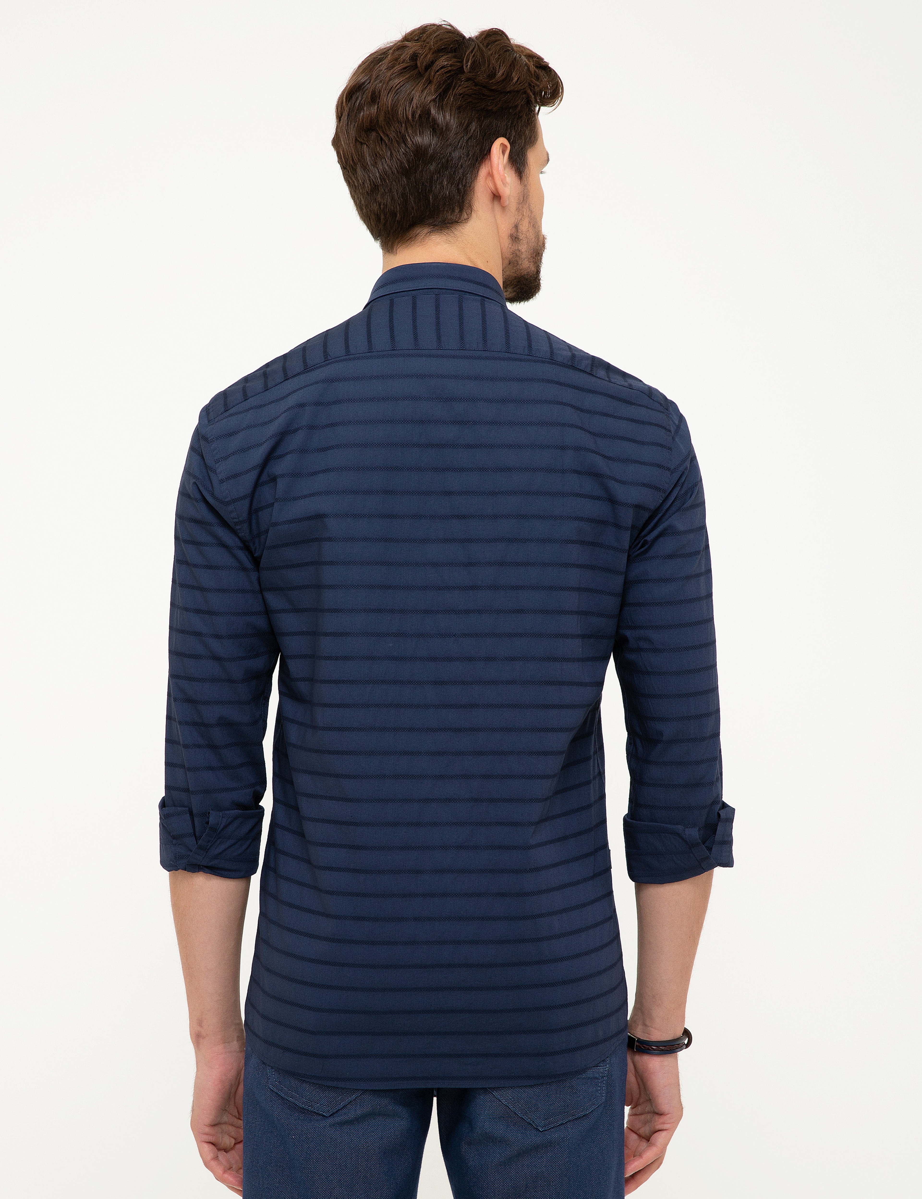 Lacivert Slim Fit Gömlek - Image 3