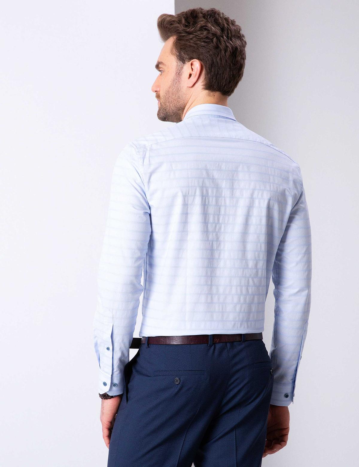 Açık Mavi Slim Fit Uzun Kollu Gömlek - 50200516026