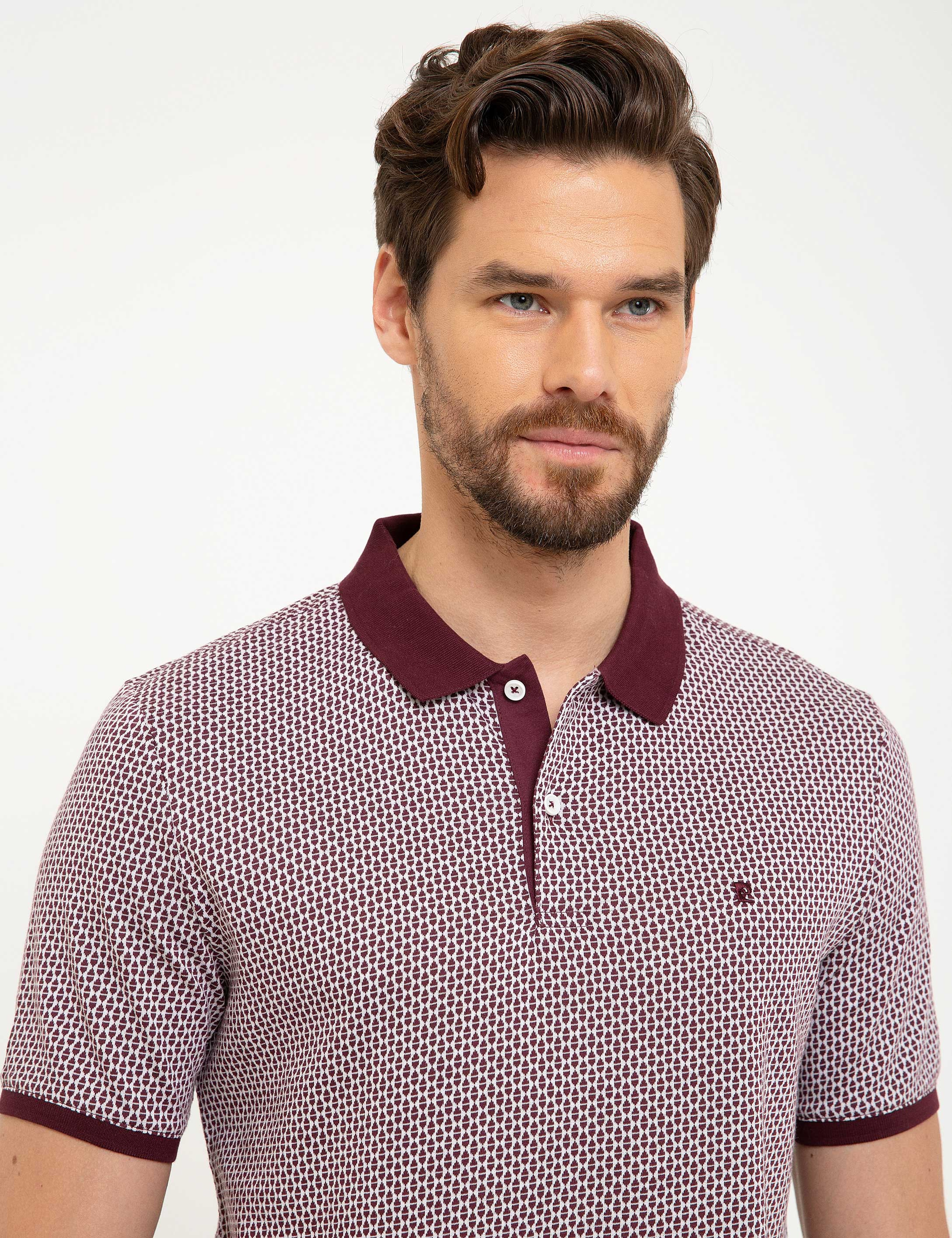 Bordo Regular Fit Polo Yaka Tişört - Image 2