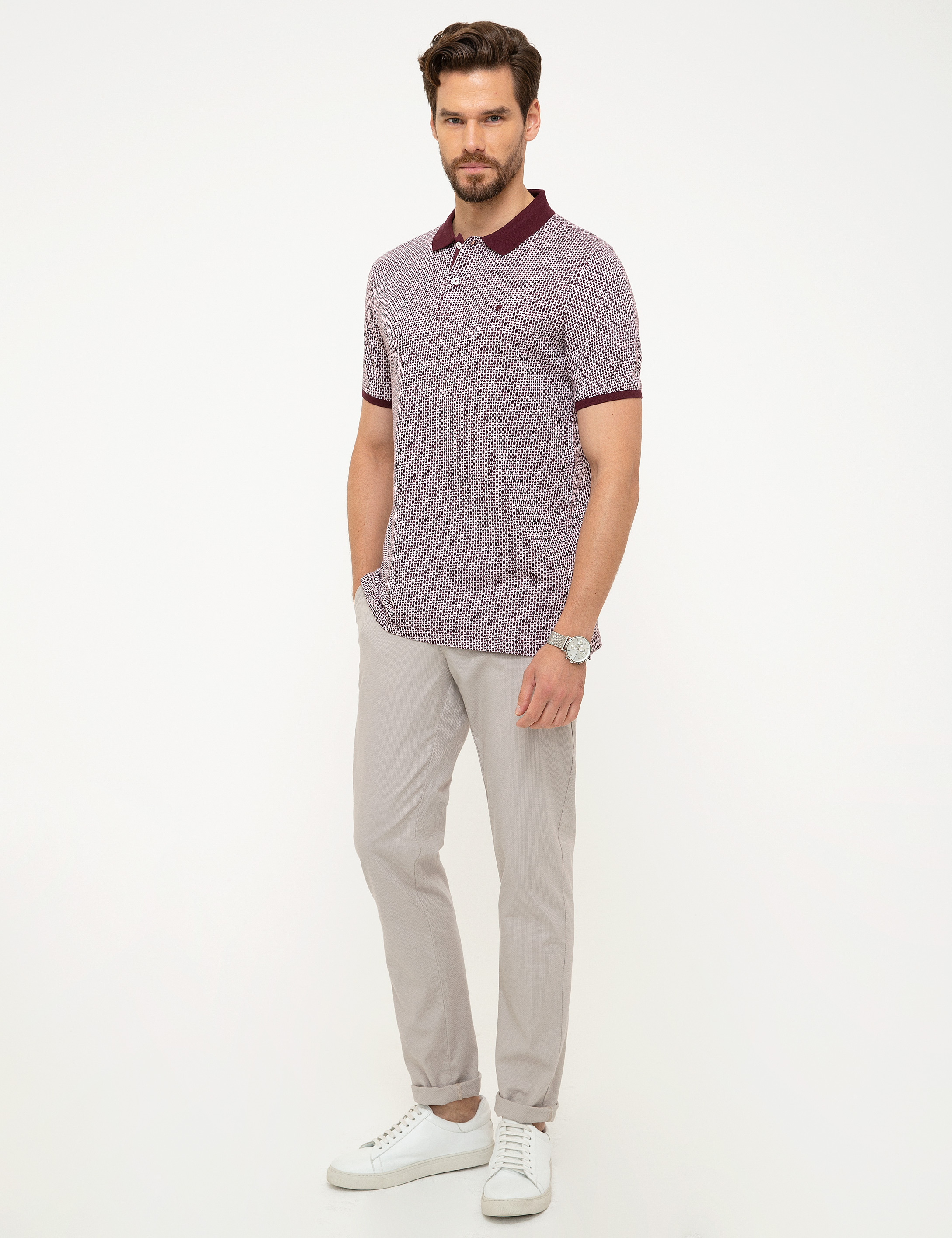 Bordo Regular Fit Polo Yaka Tişört