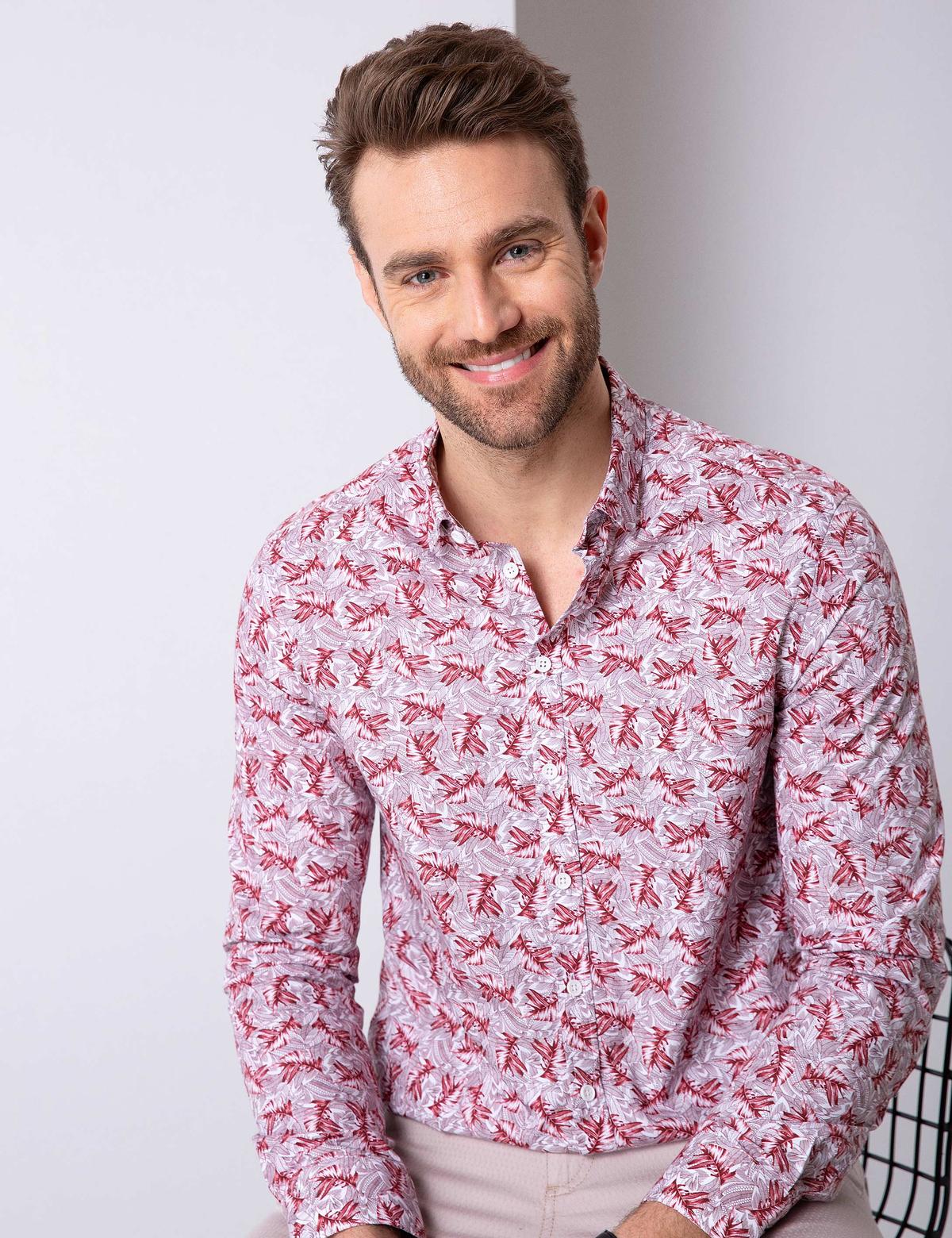 Bordo Slim Fit Uzun Kollu Gömlek