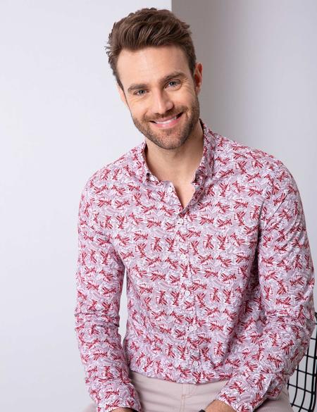 Bordo Slim Fit Uzun Kollu Gömlek - 50200592023