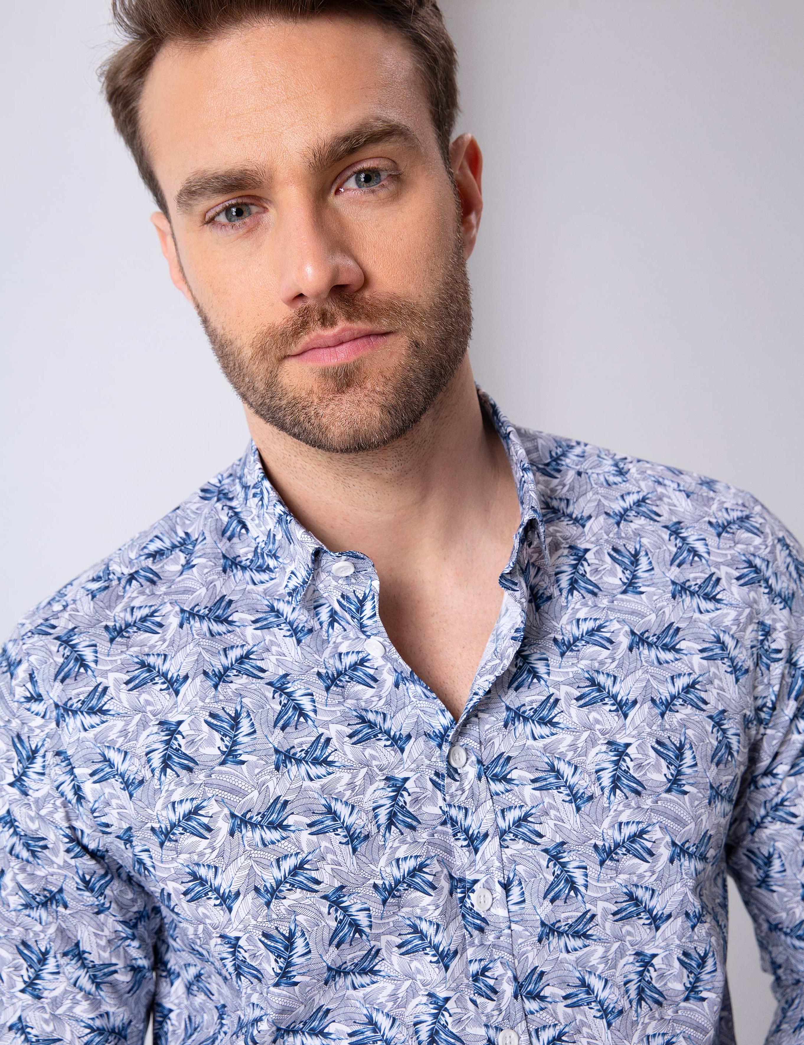 Lacivert Slim Fit Uzun Kollu Gömlek