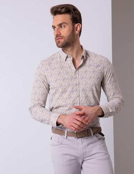 Bej Slim Fit Gömlek - 50200608001