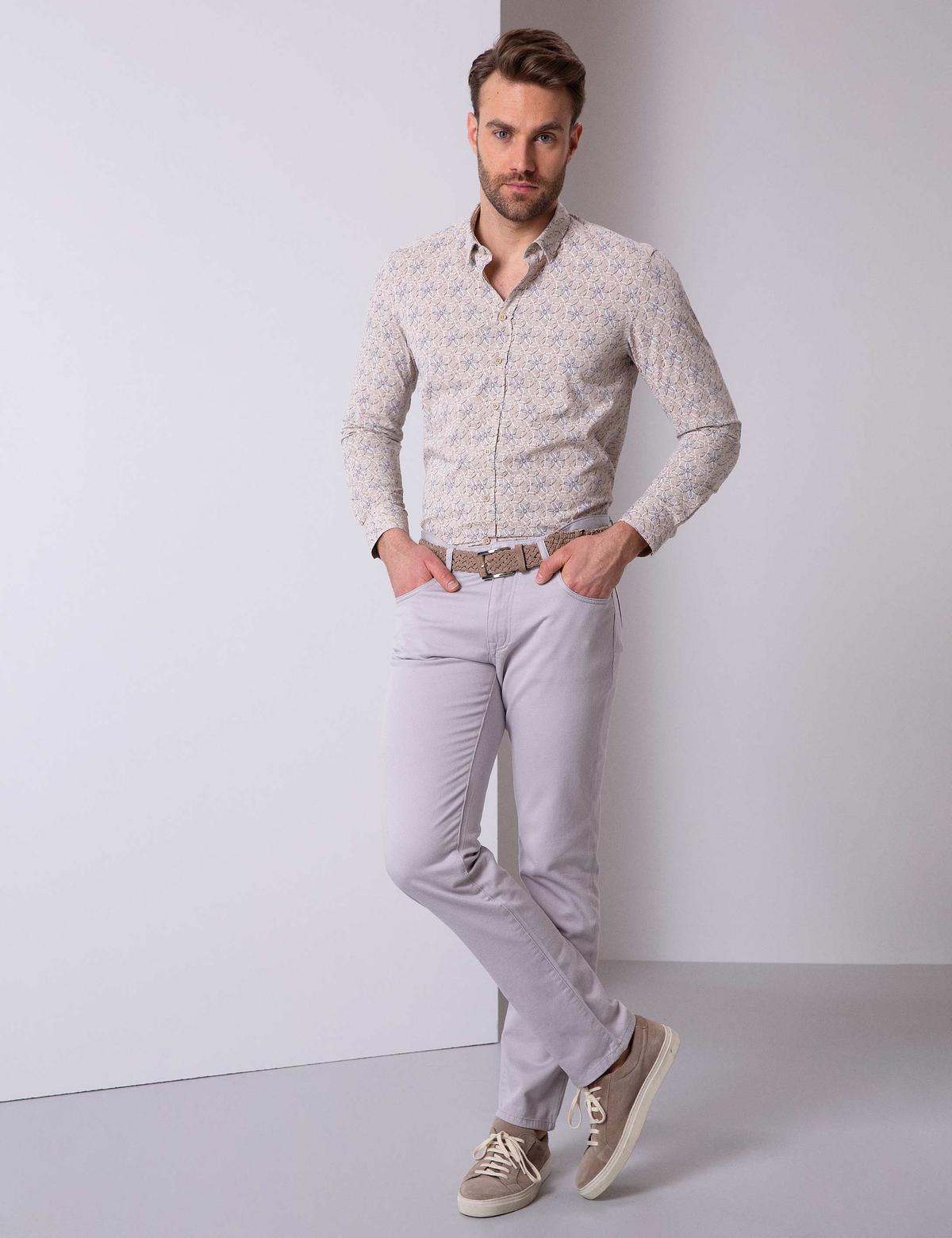 Bej Slim Fit Gömlek - 50200608001