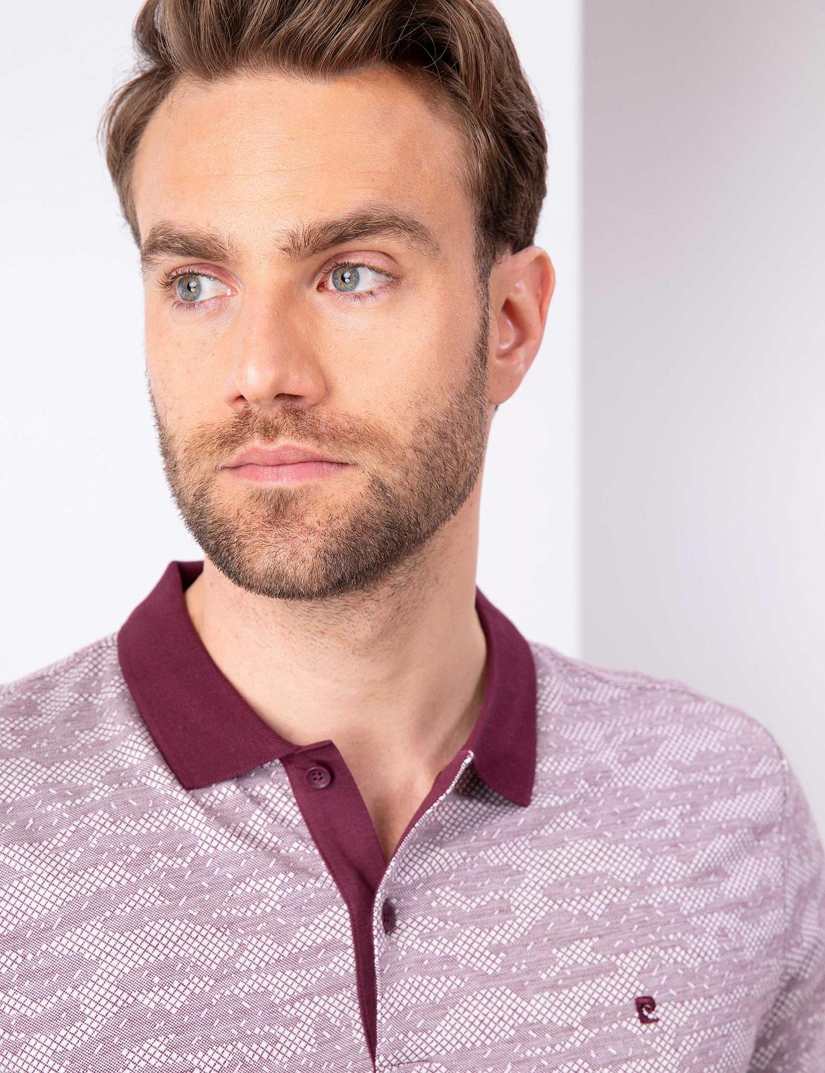 Bordo Slim Fit Polo Yaka T-Shirt - 50200633022