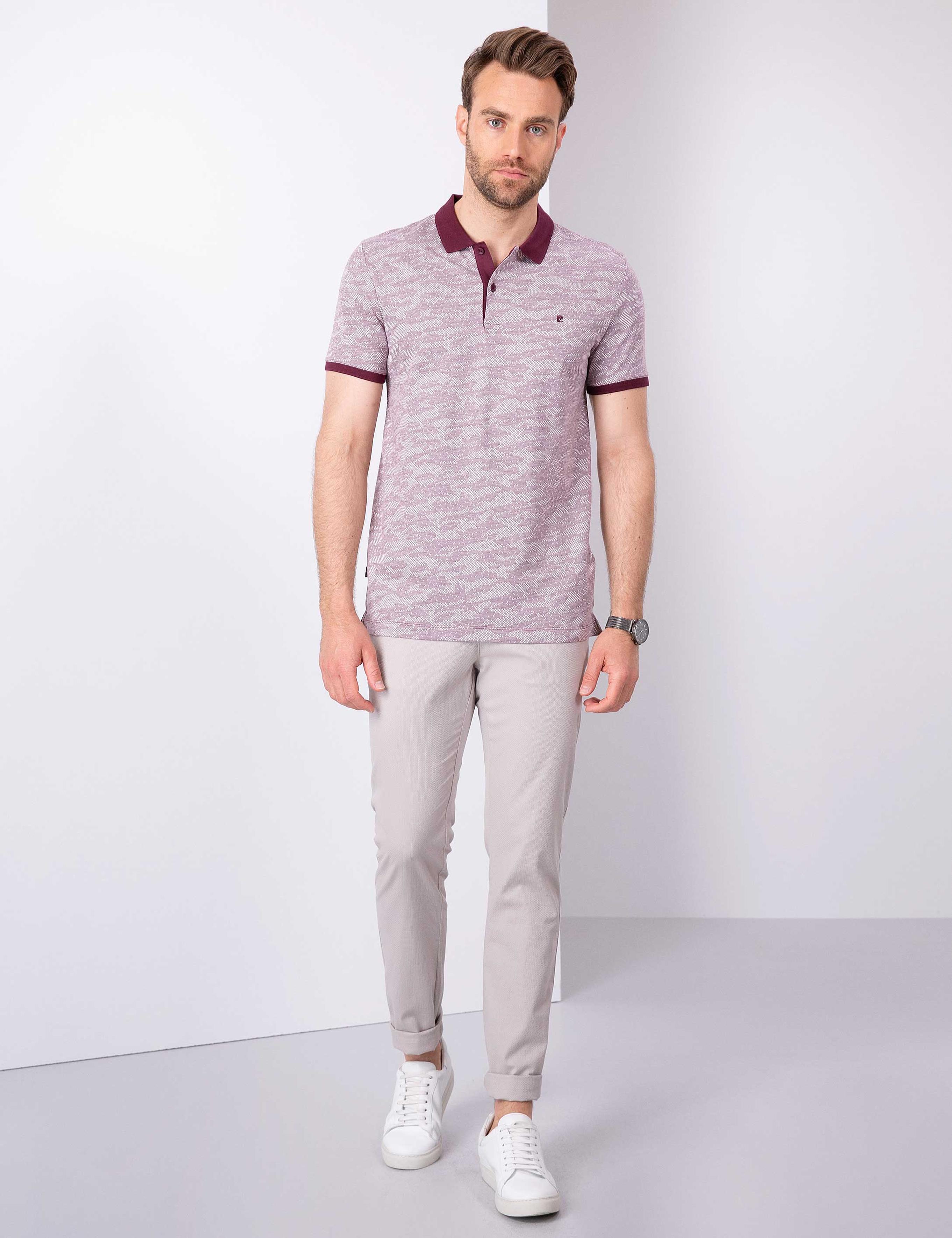 Bordo Slim Fit Polo Yaka T-Shirt