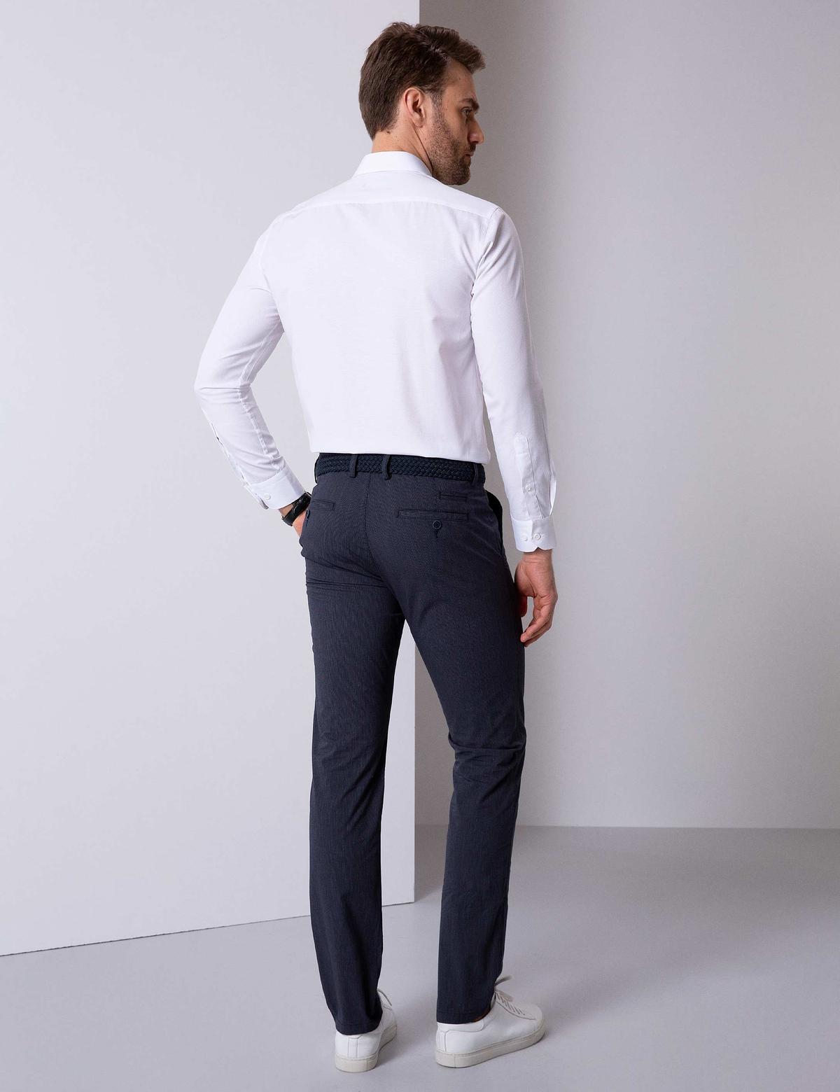 Lacivert Slim Fit Kanvas Pantolon - 50200640020