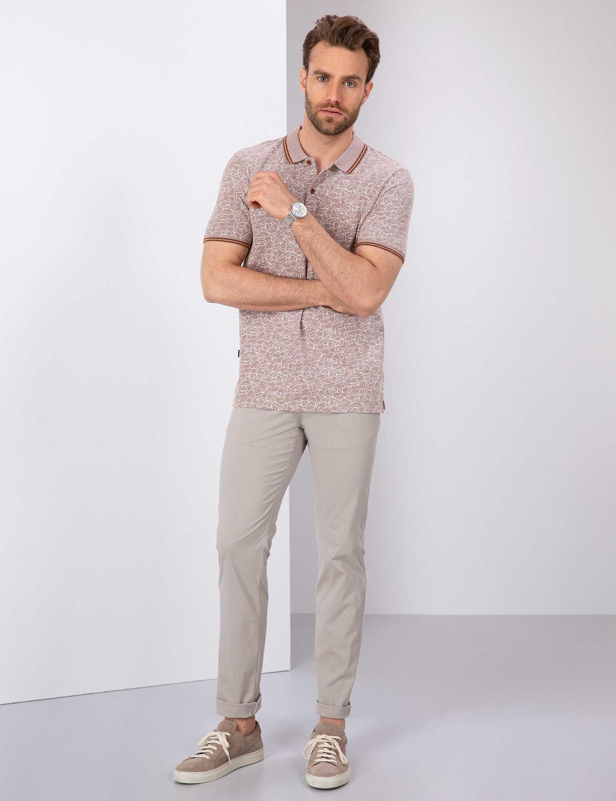 Bej Slim Fit Chino Pantolon