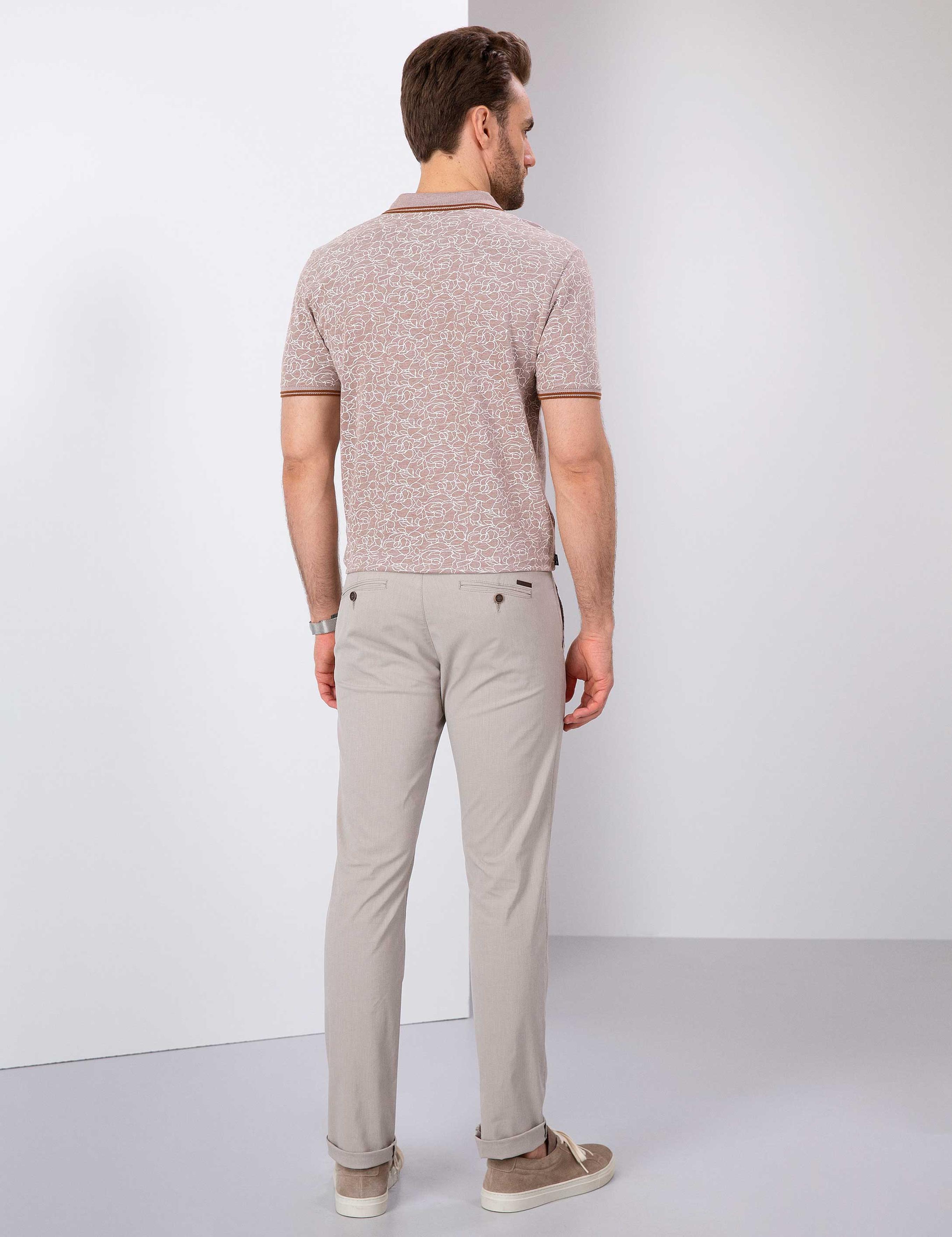 Bej Slim Fit Chino Pantolon