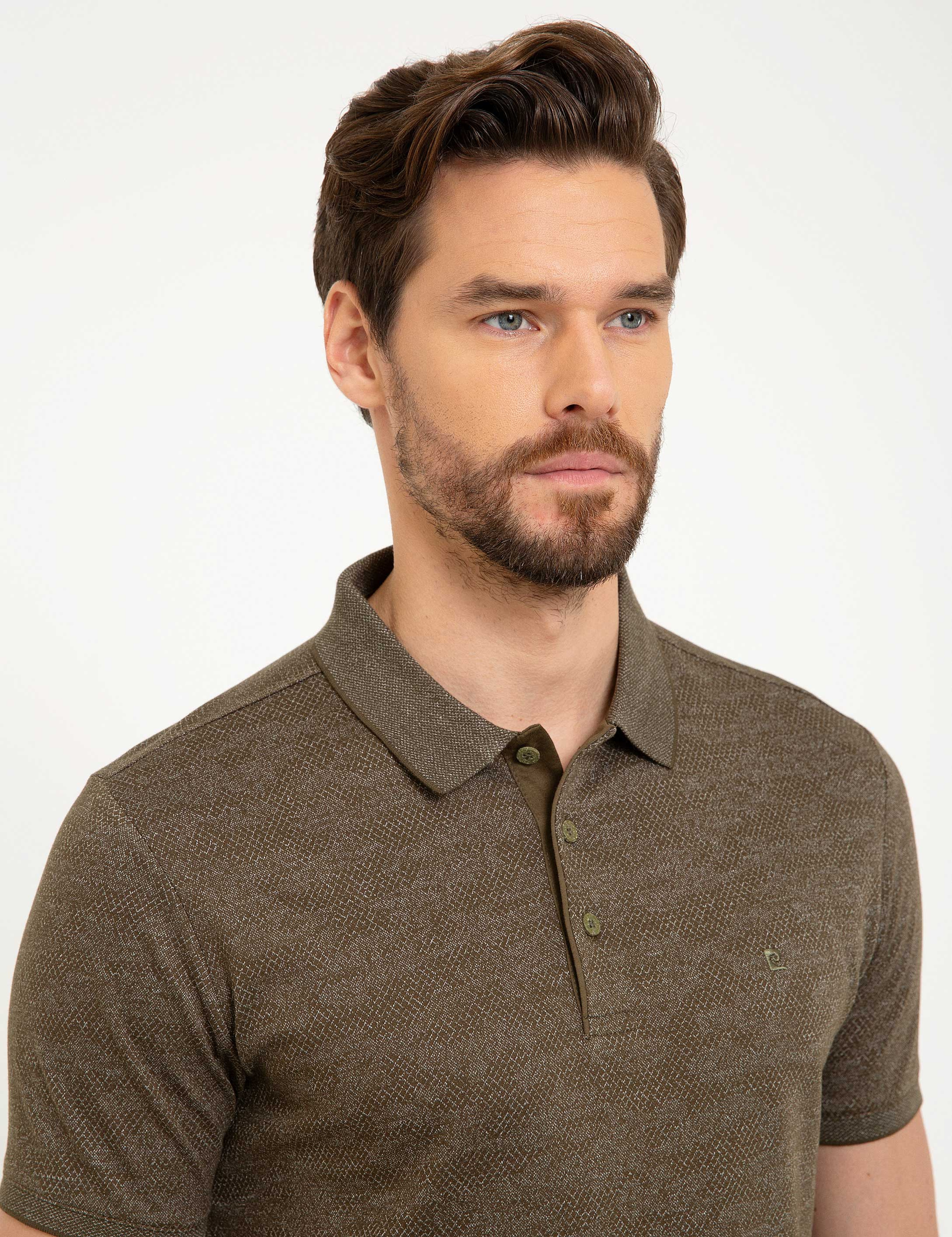 Haki Slim Fit Polo Yaka T-Shirt - Image 2