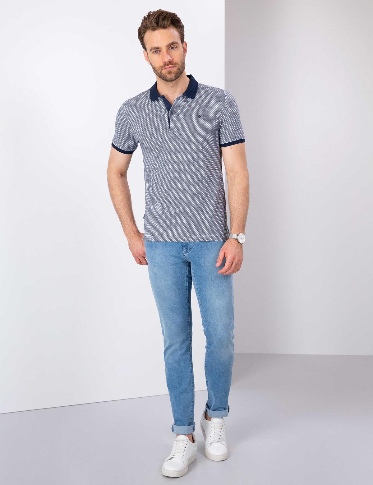 Lacivert Slim Fit Polo Yaka T-Shirt - 50200658005