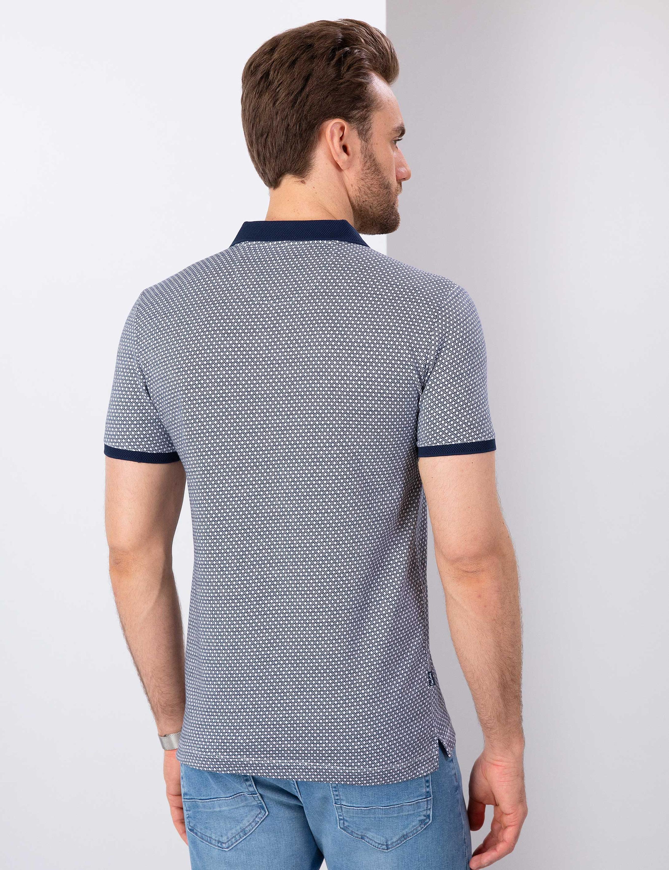 Lacivert Slim Fit Polo Yaka T-Shirt
