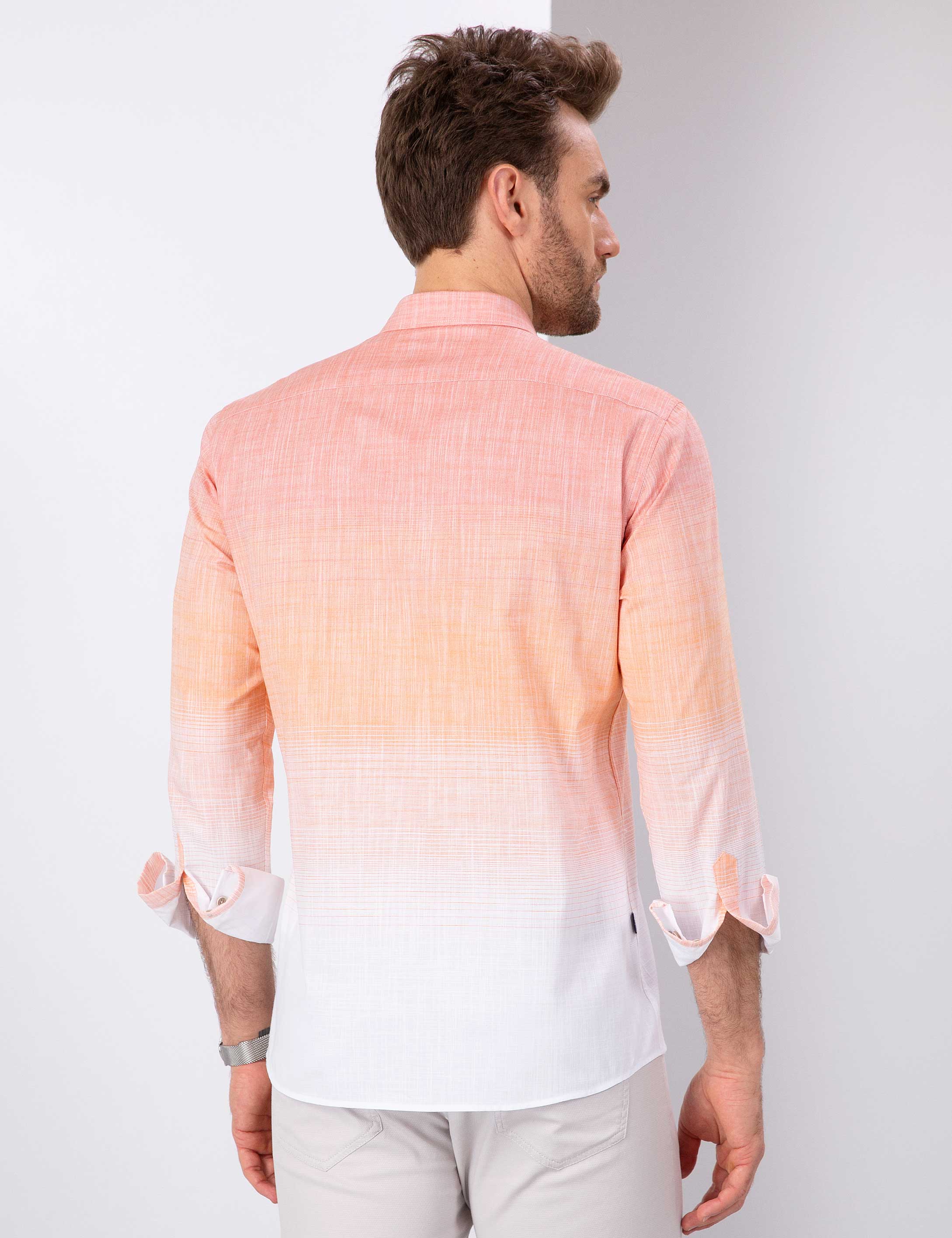 Turuncu Slim Fit Gömlek