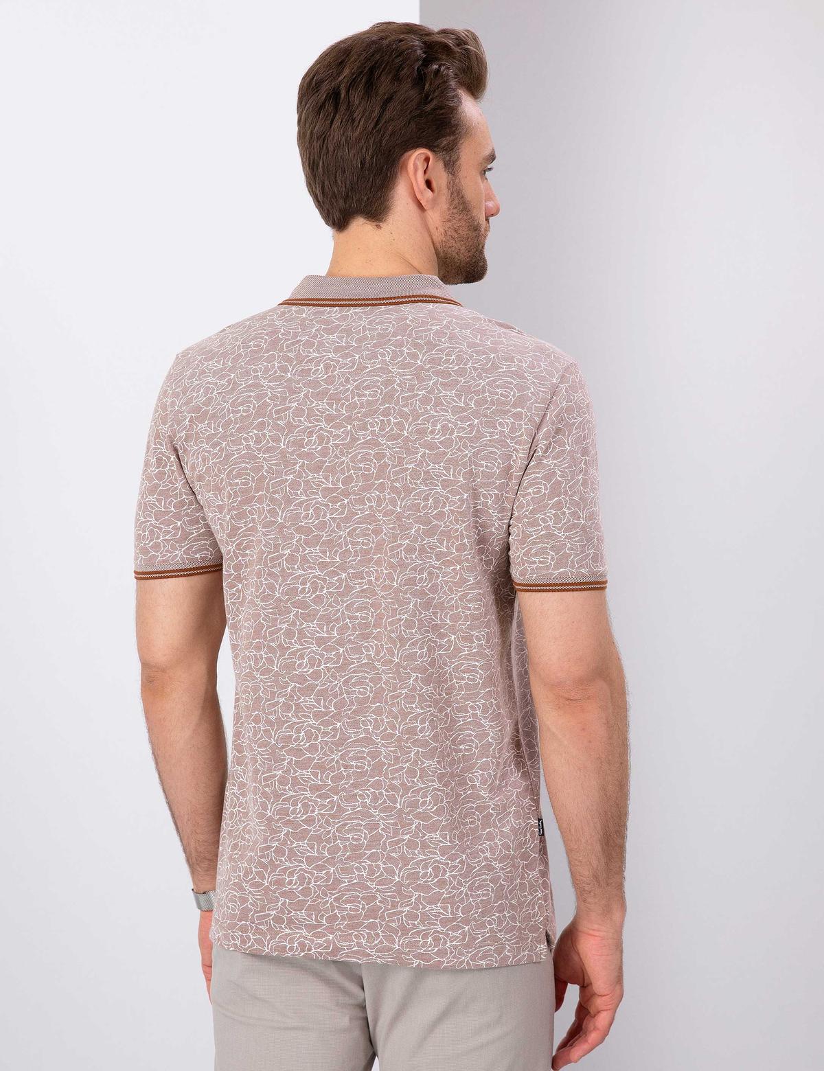 Açık Kahverengi Slim Fit Tişört - 50200688007