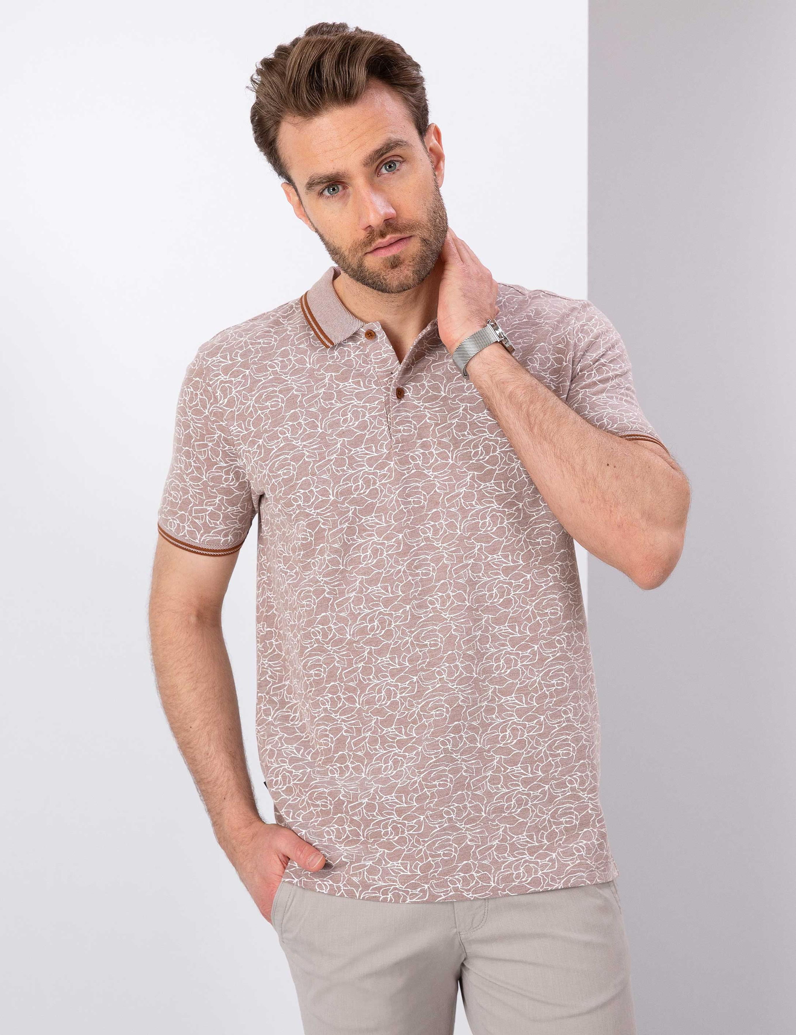 Açık Kahverengi Slim Fit Tişört