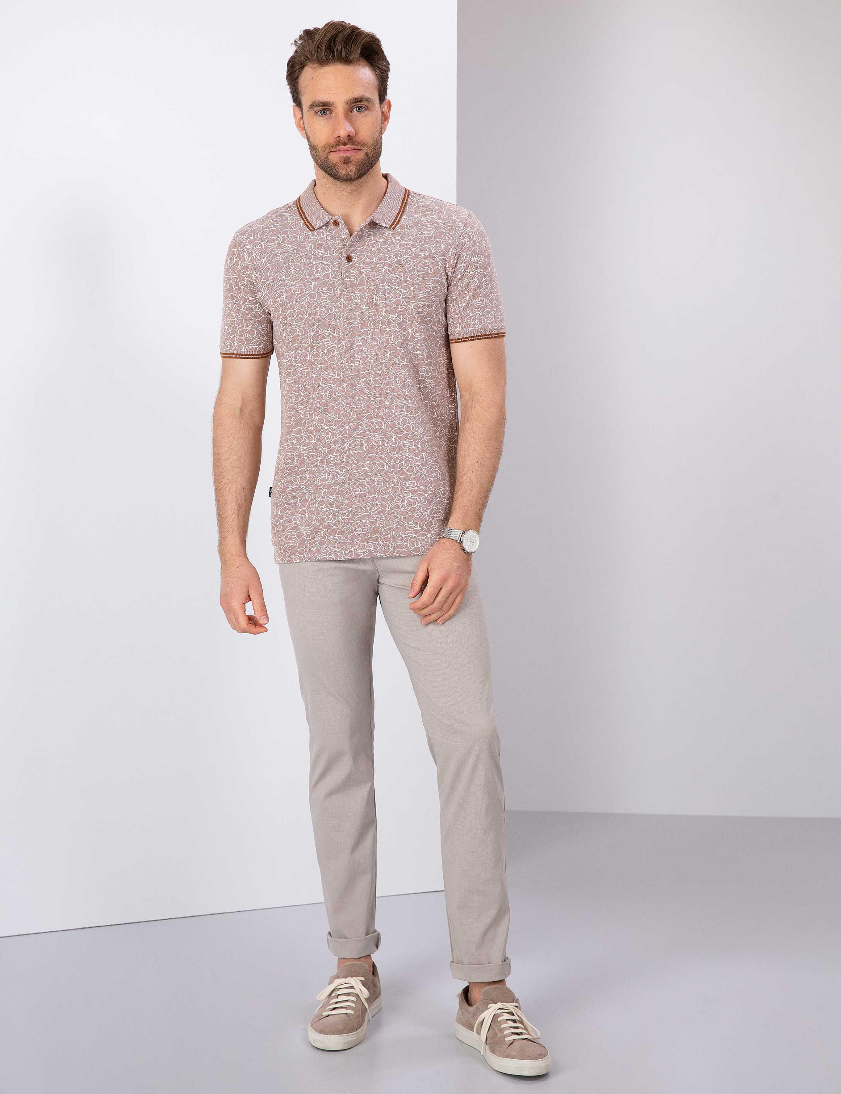 Açık Kahverengi Slim Fit Tişört