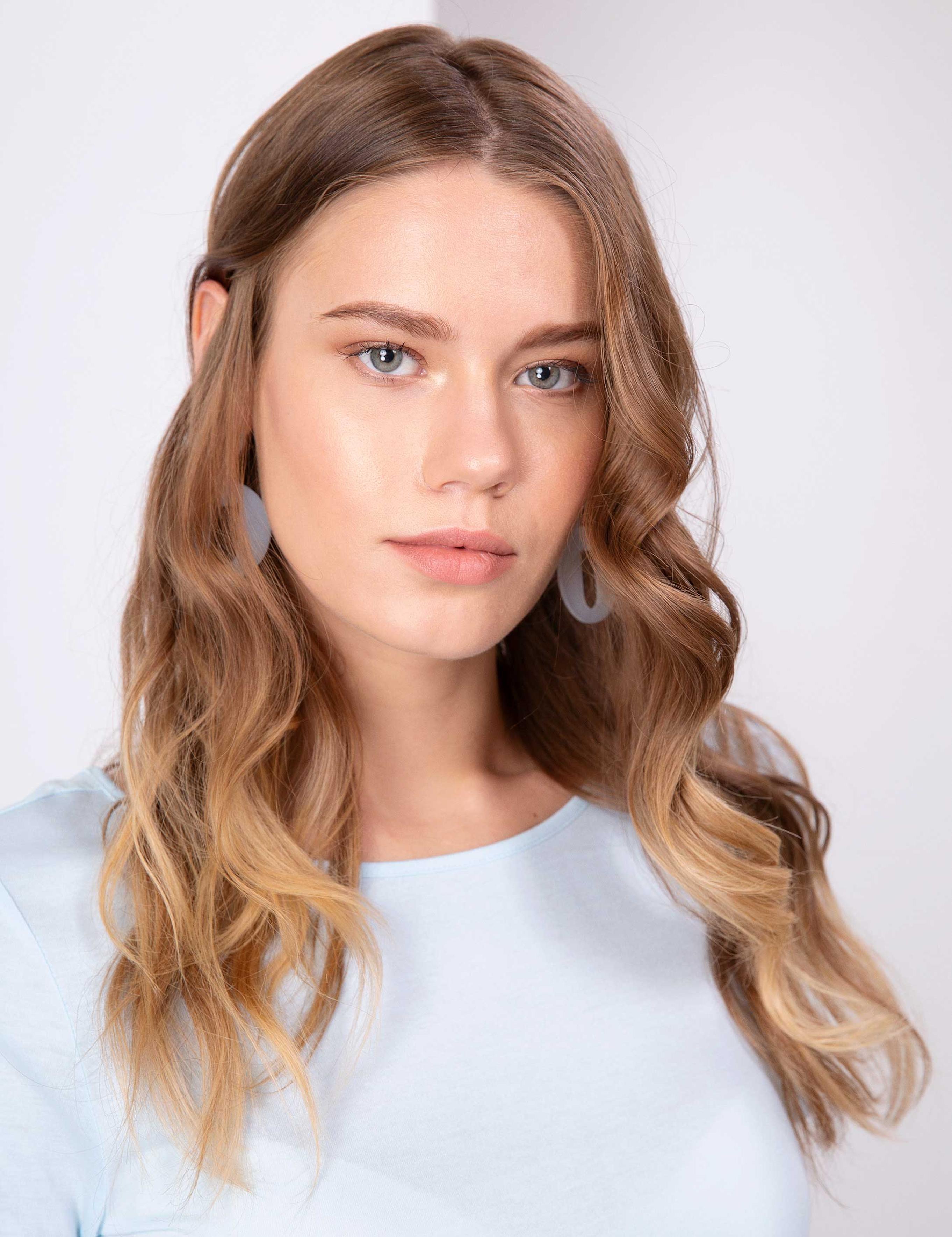 Açık Mavi Standart Fit Bisiklet Yaka Tişört