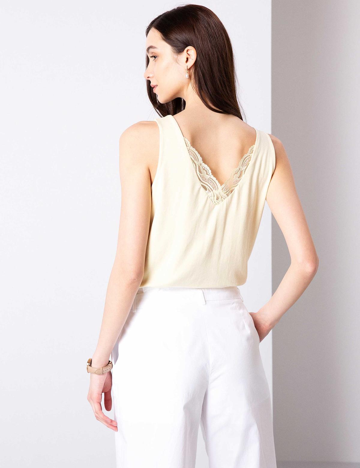 Açık Sarı Kolsuz Tişört - 50200750011