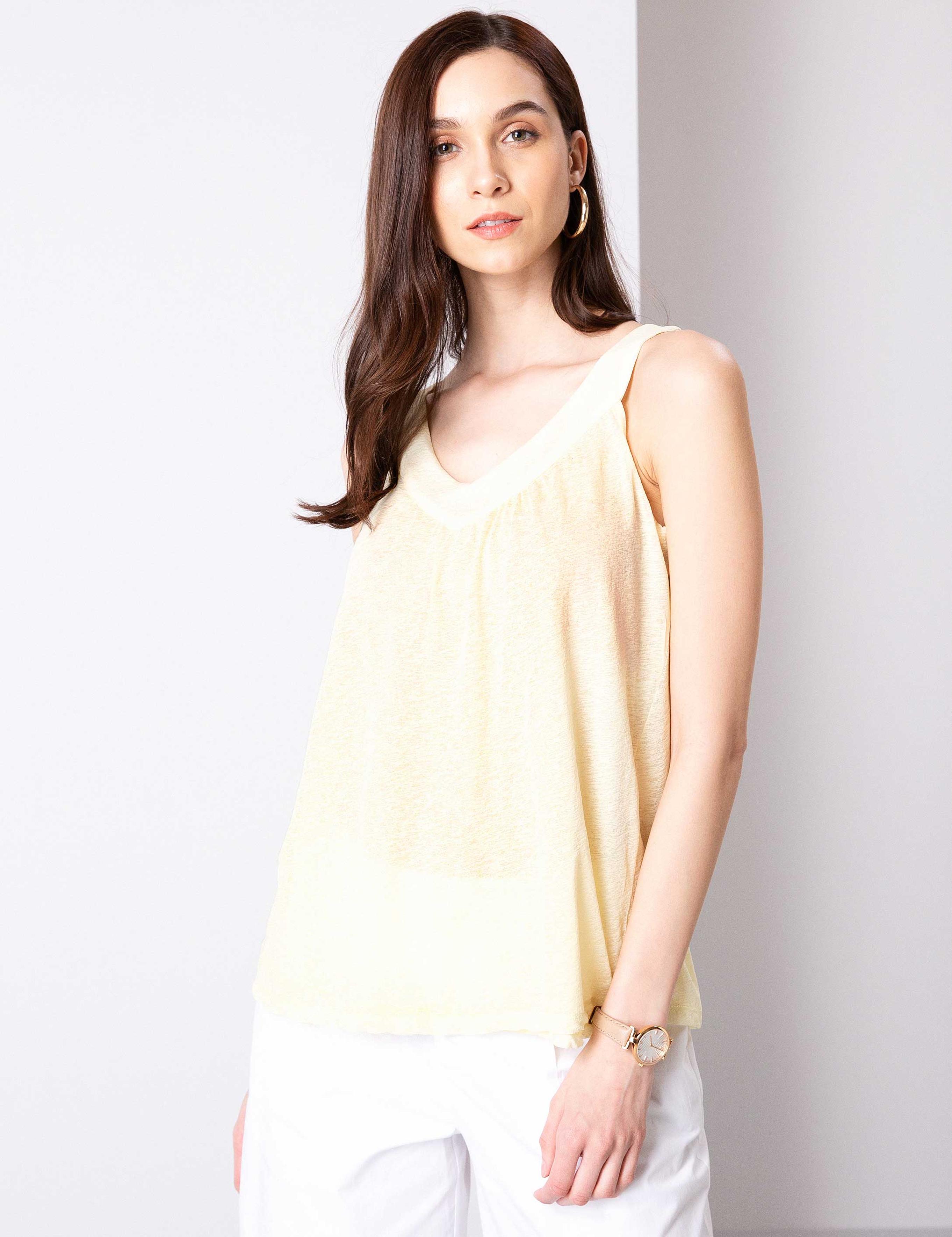 Açık Sarı Kolsuz Tişört