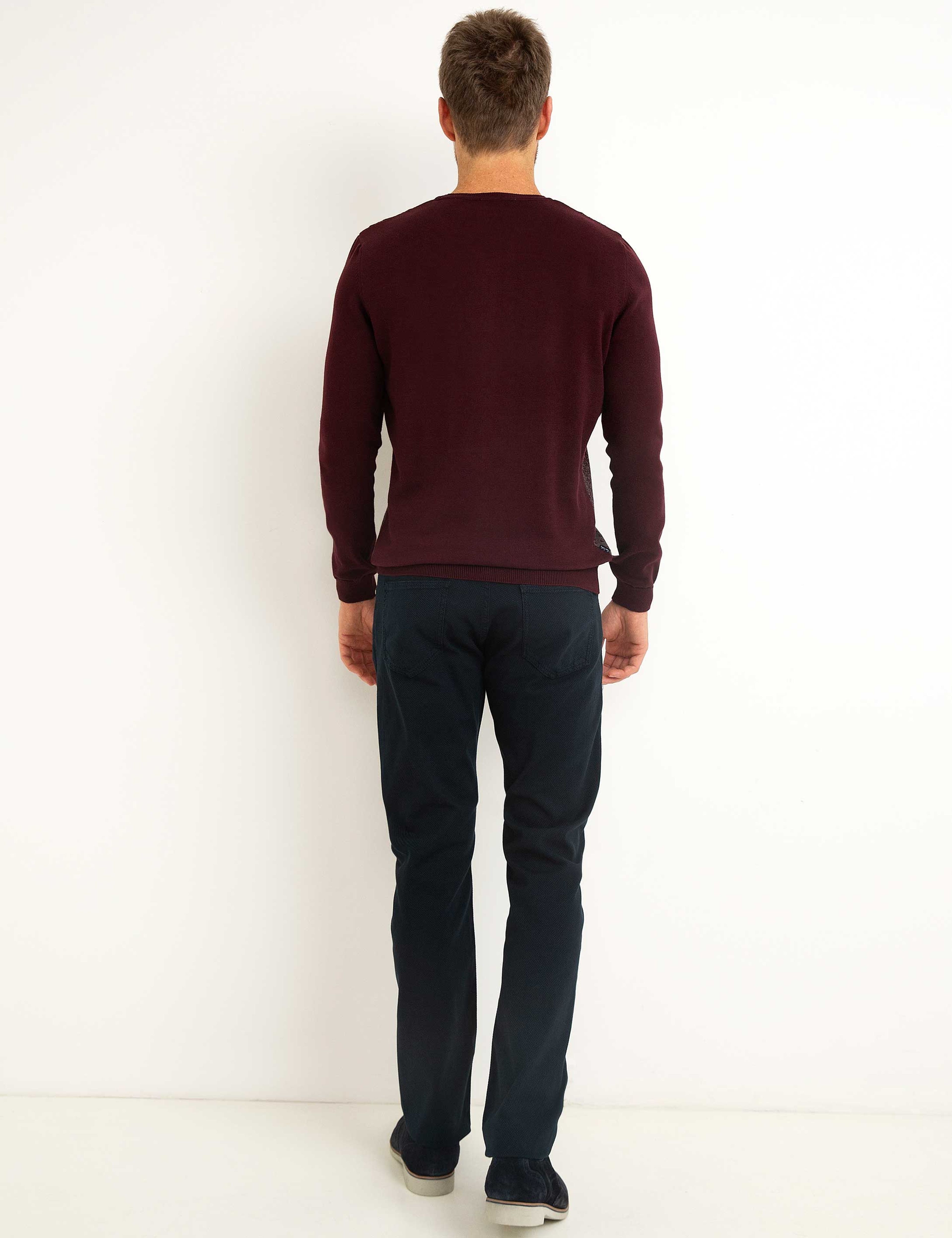 Lacivert Slim Fit Chino Pantolon - Image 3