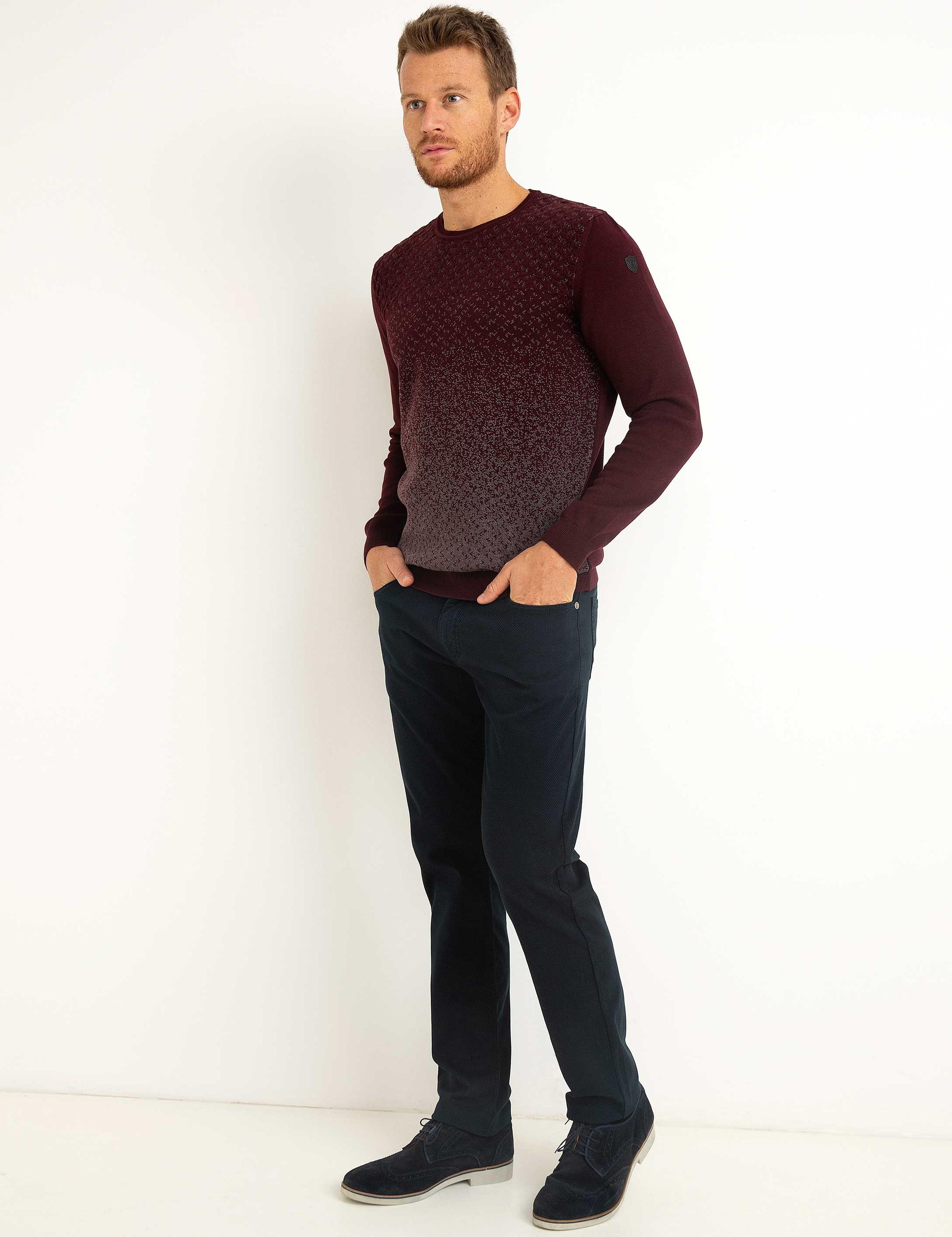 Lacivert Slim Fit Chino Pantolon