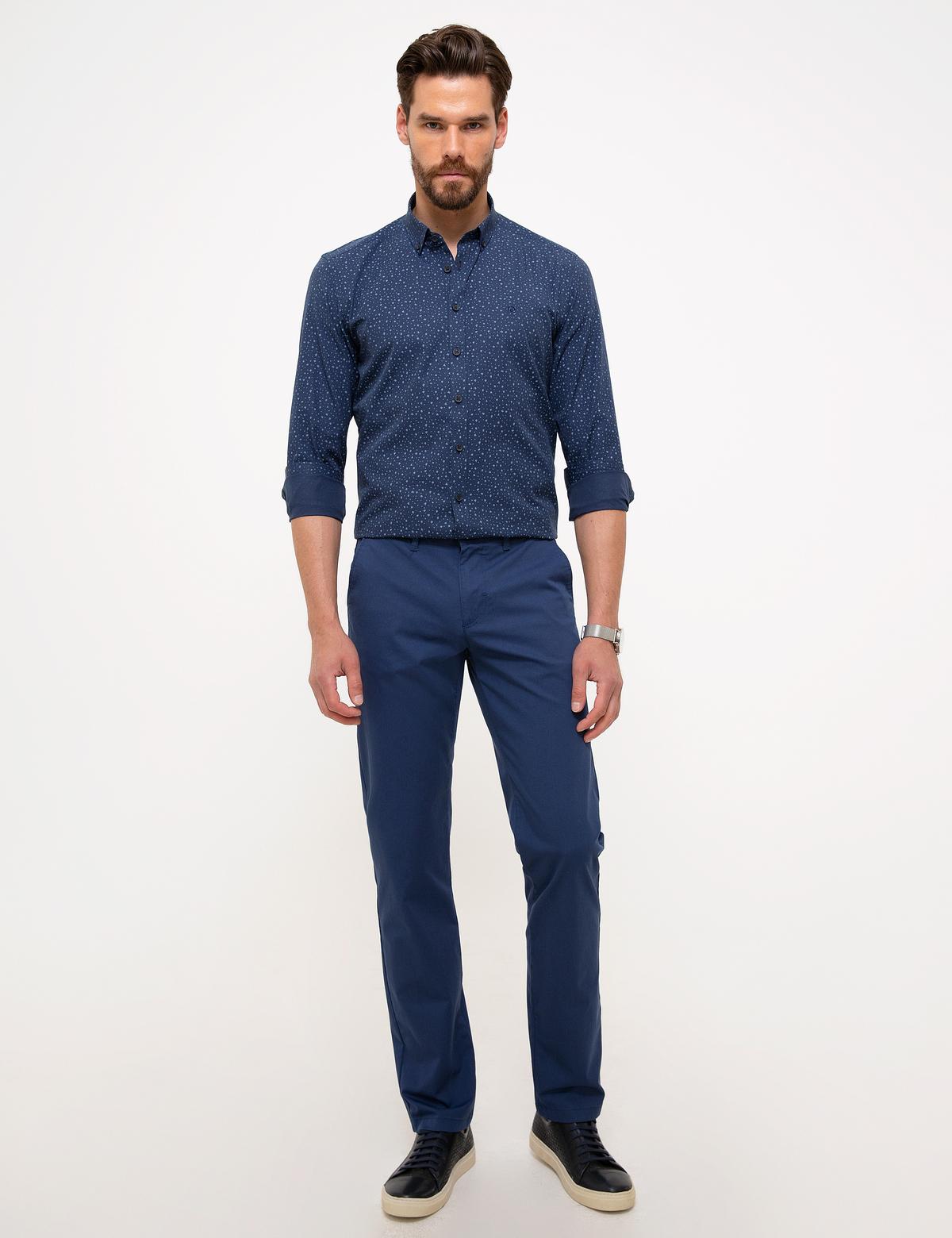 İndigo Regular Fit Kanvas Pantolon