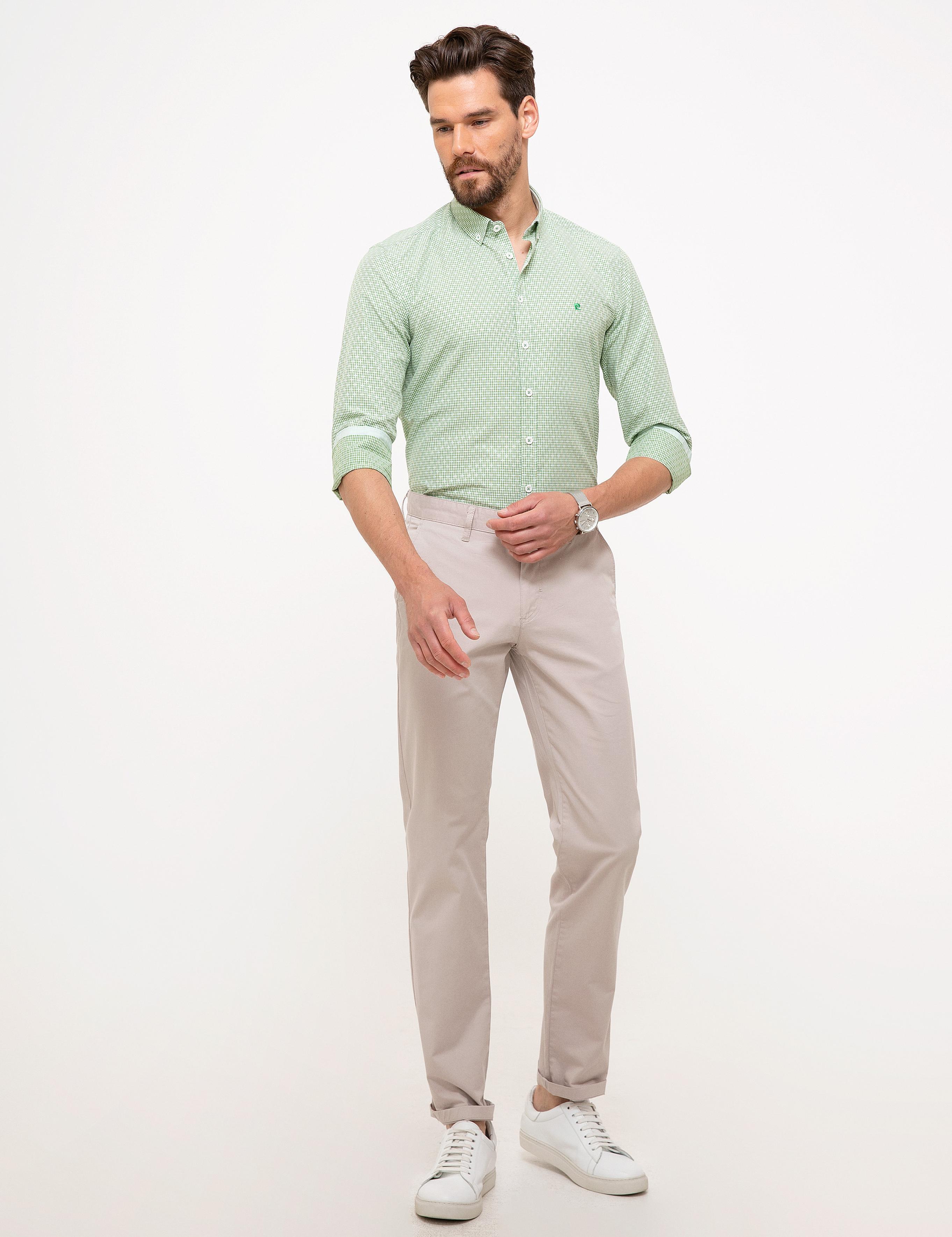 Bej Regular Fit Kanvas Pantolon