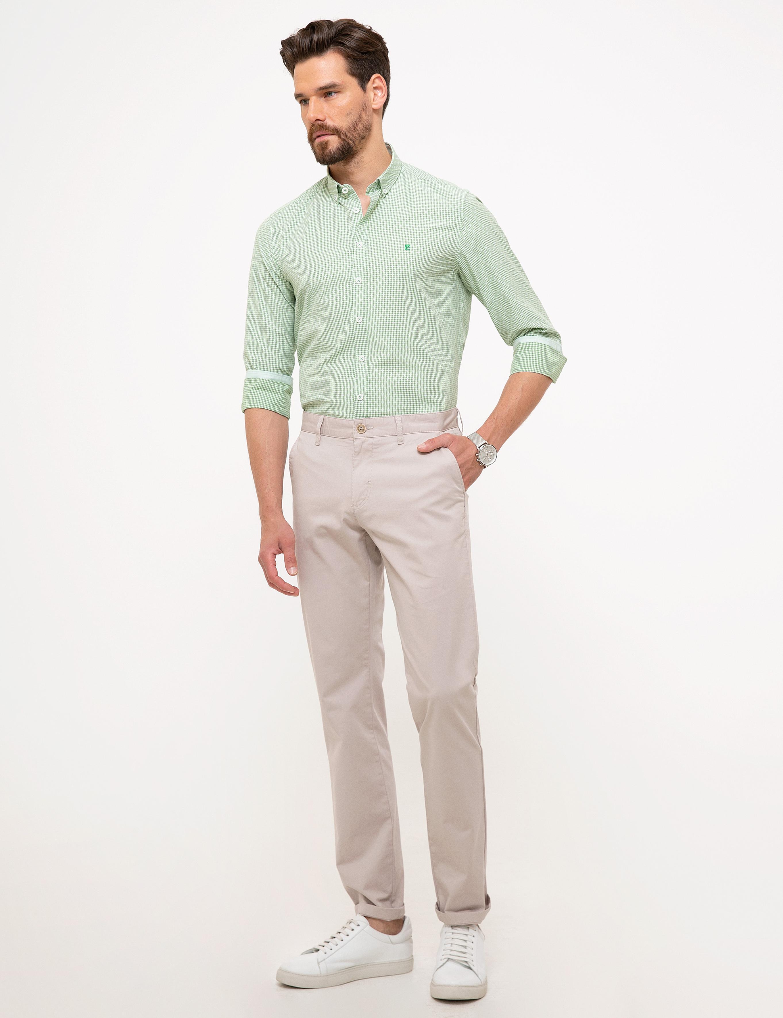 Bej Regular Fit Kanvas Pantolon