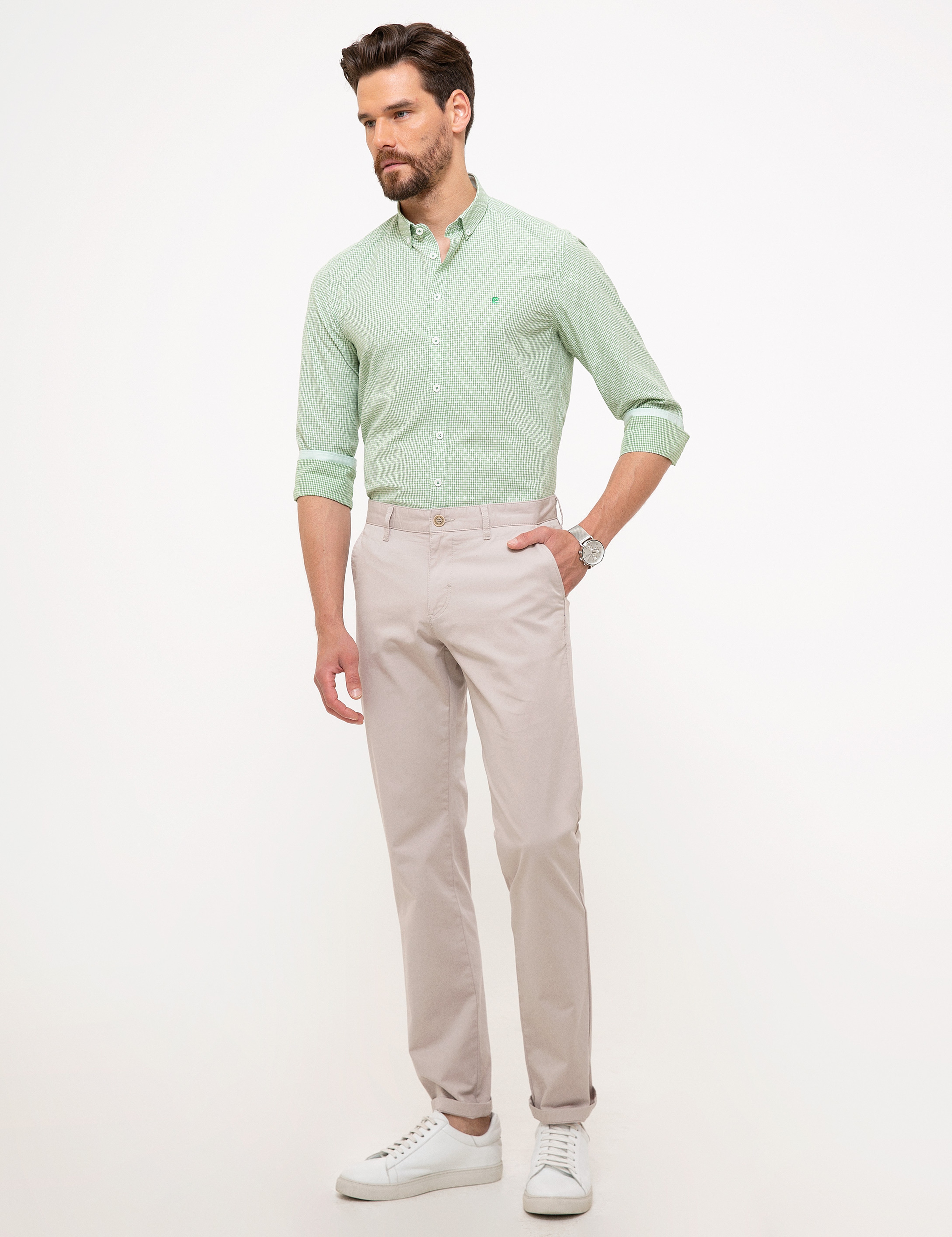 Bej Regular Fit Kanvas Pantolon - Image 2