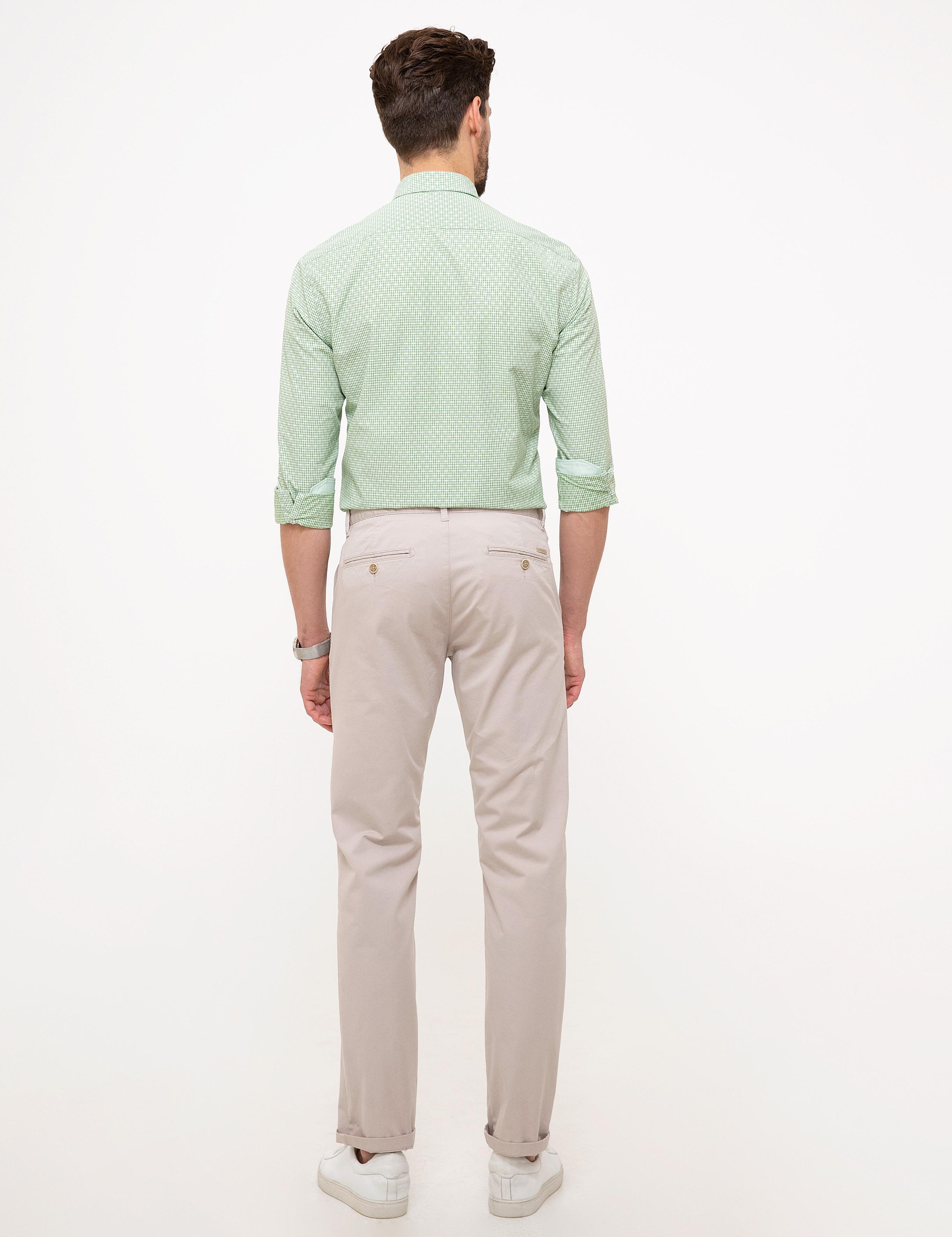 Bej Regular Fit Kanvas Pantolon