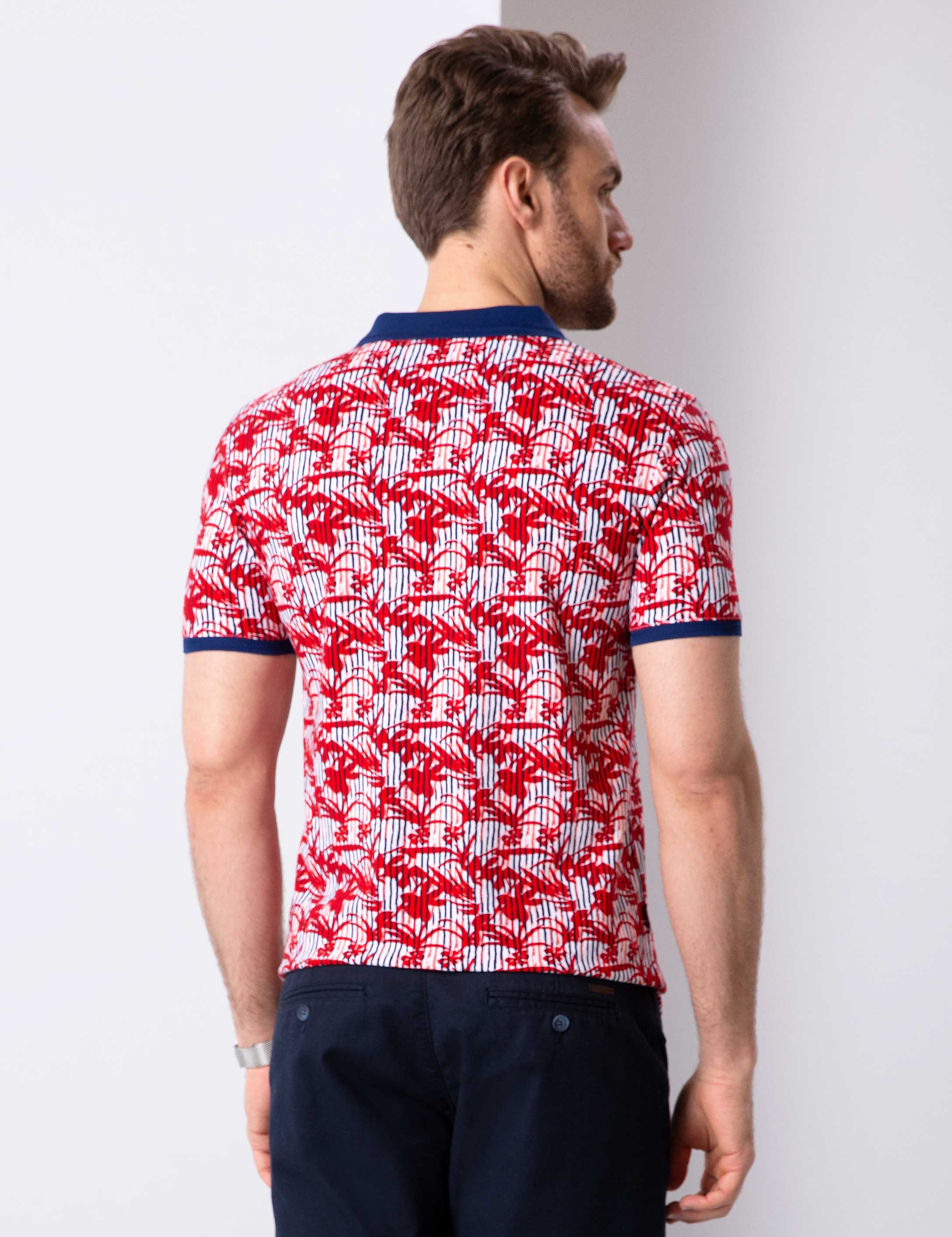 Kırmızı Slim Fit Polo Yaka T-Shirt