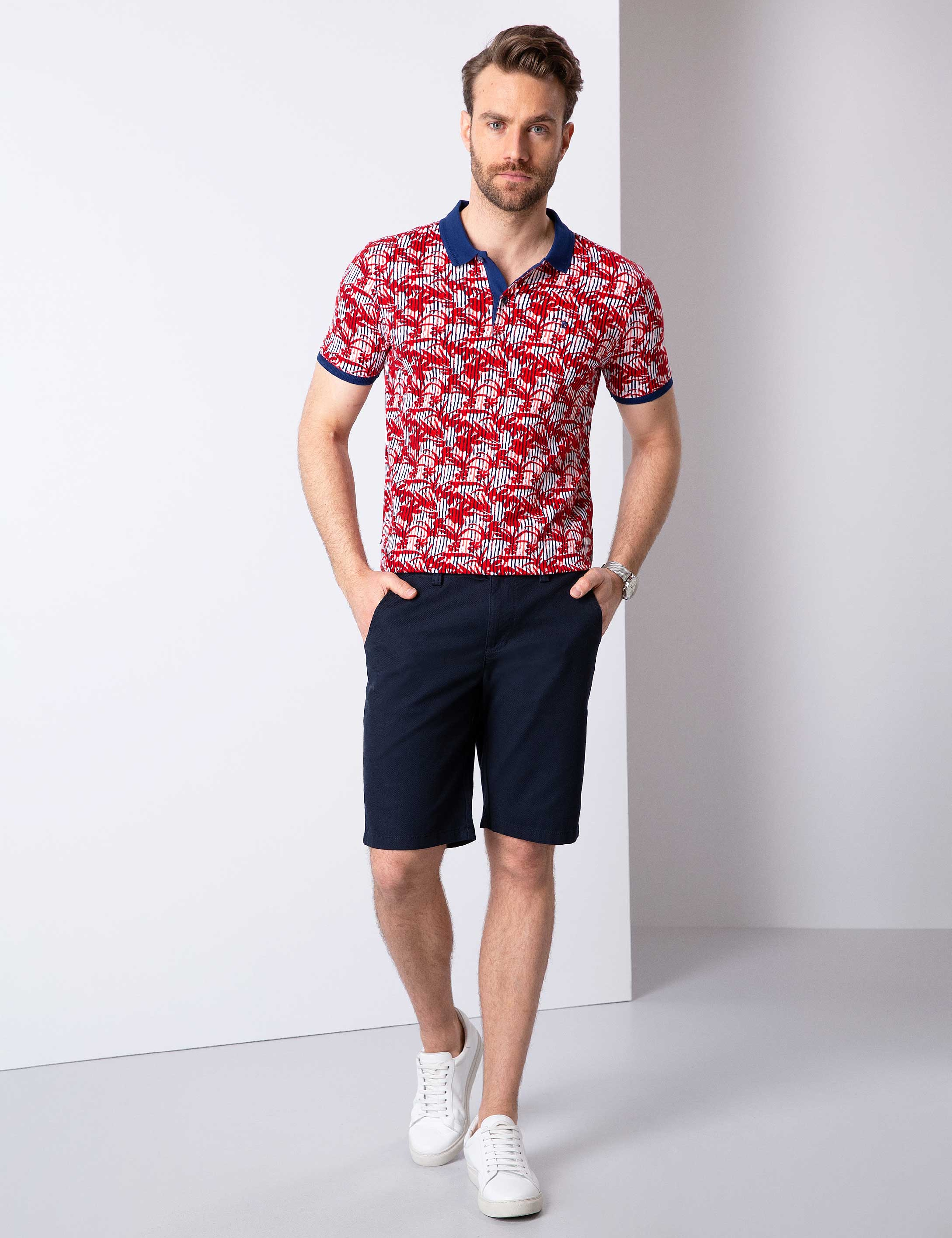 Kırmızı Slim Fit Polo Yaka T-Shirt