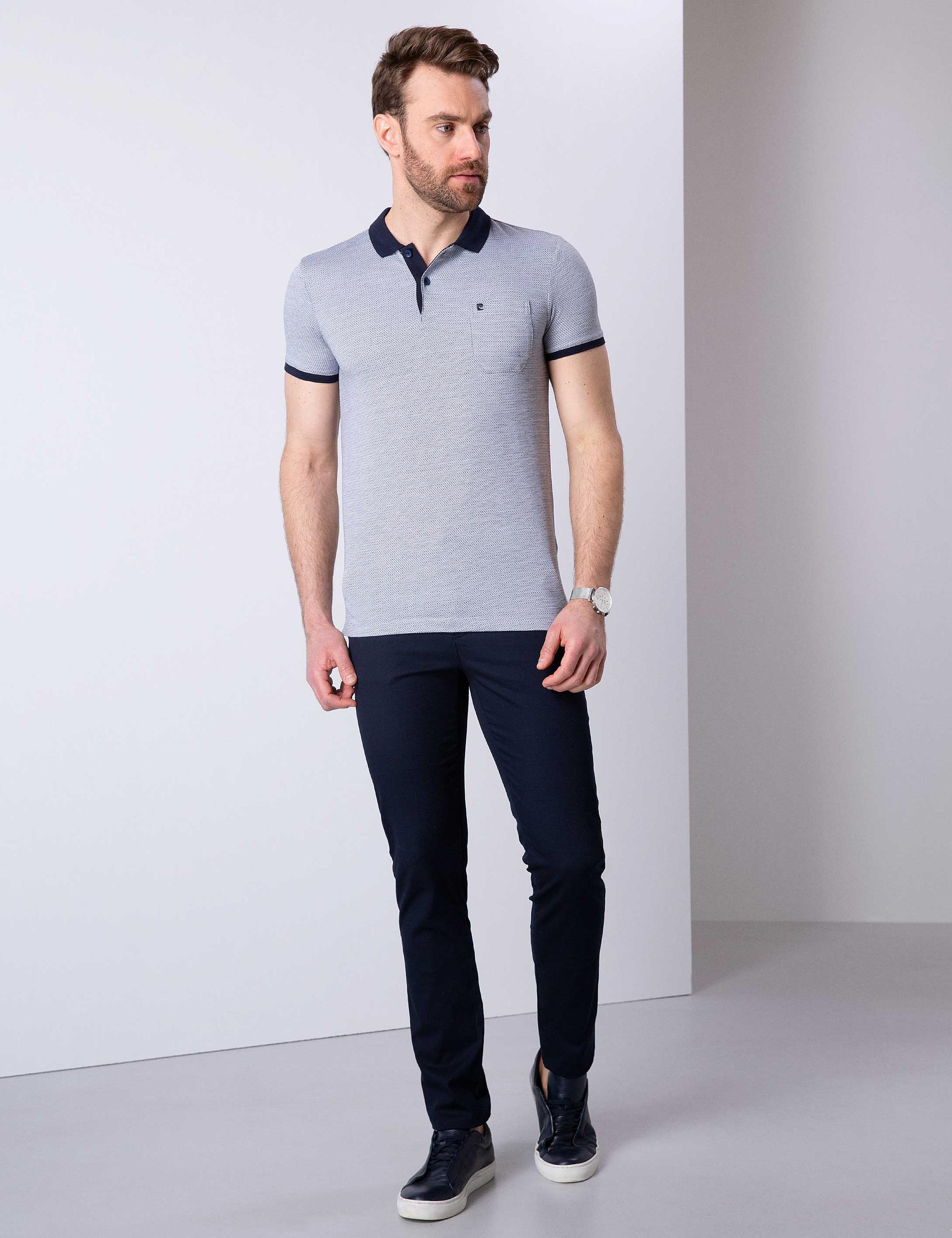 Lacivert Slim Fit Chino Pantolon