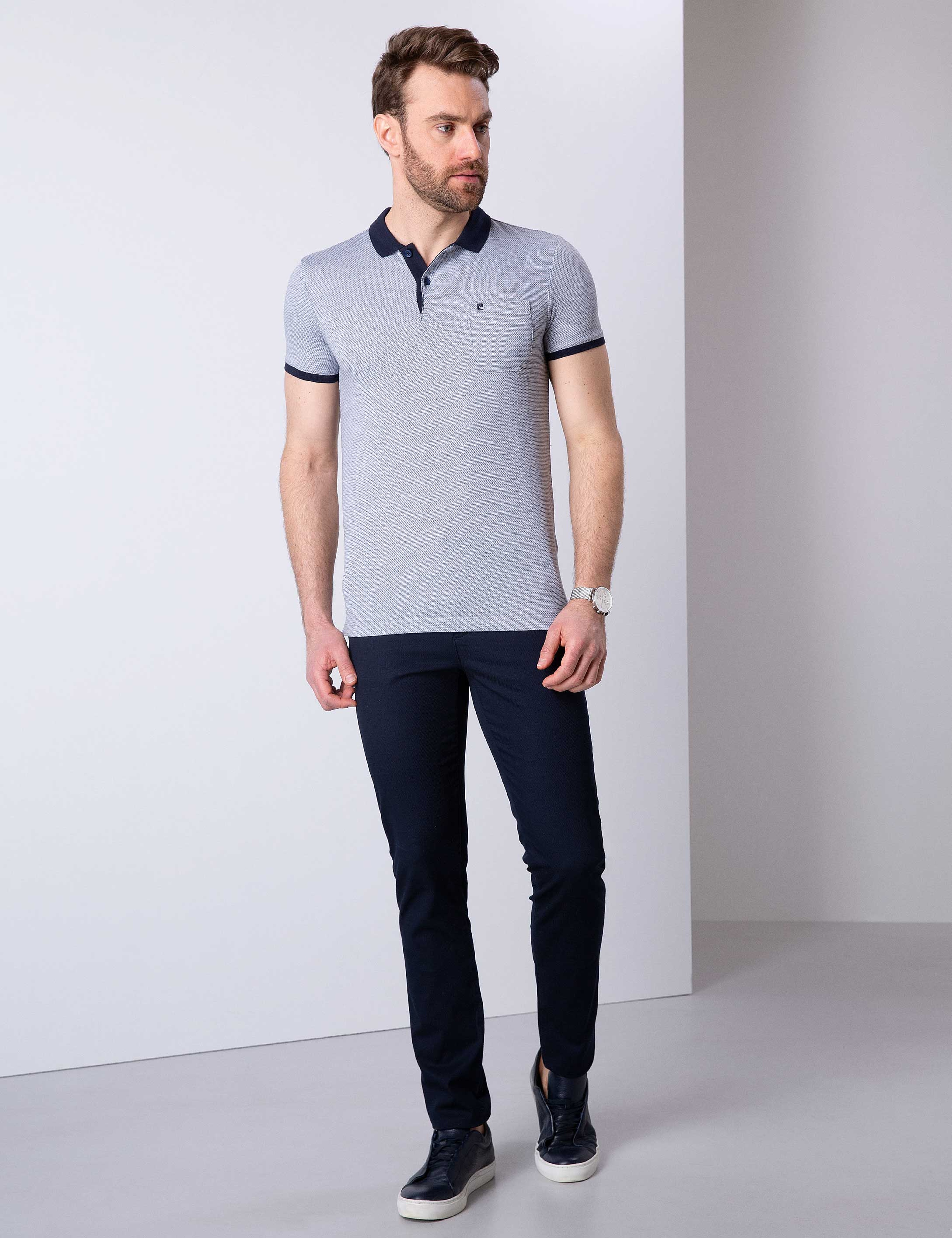 Lacivert Slim Fit Chino Pantolon