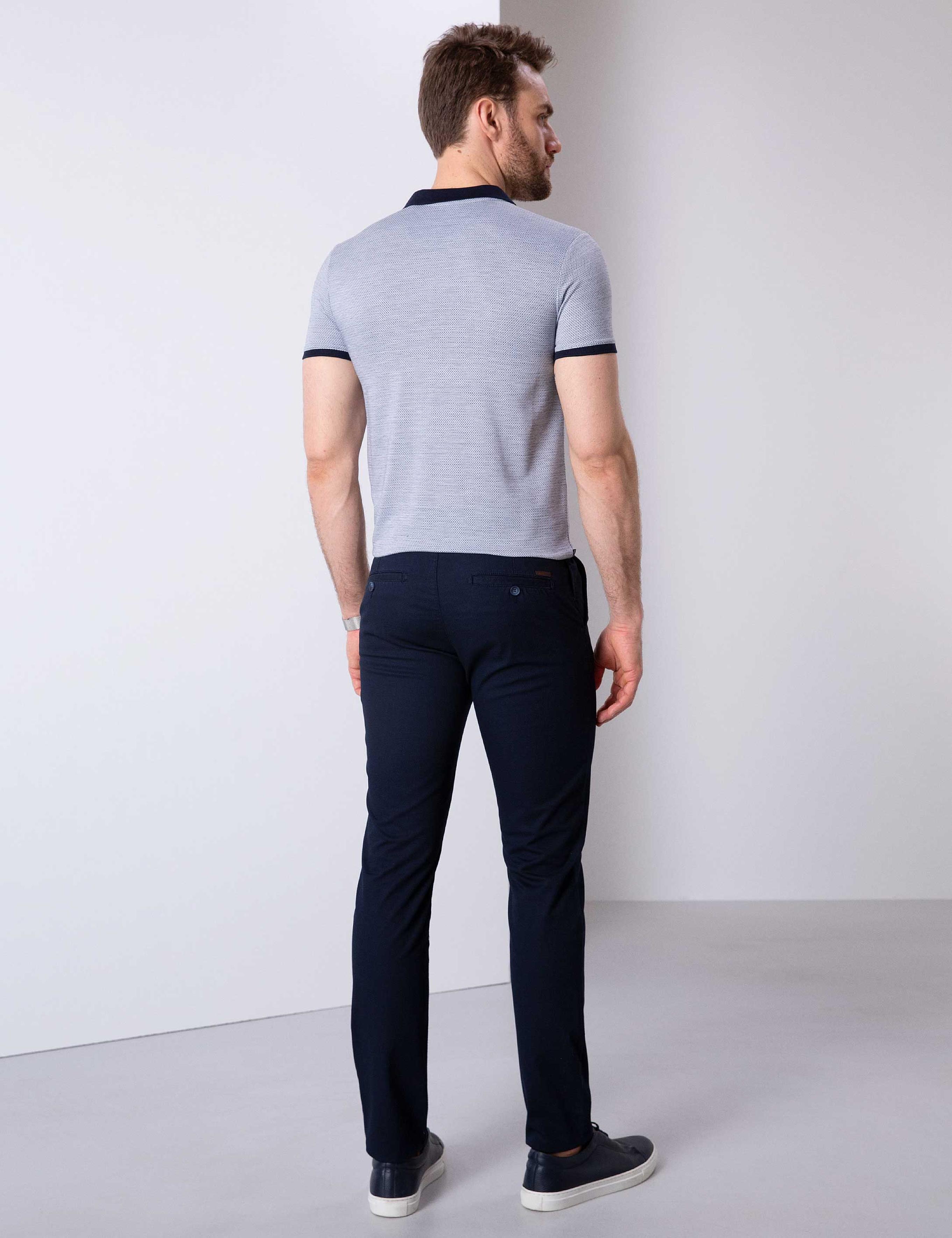 Lacivert Slim Fit Chino Pantolon