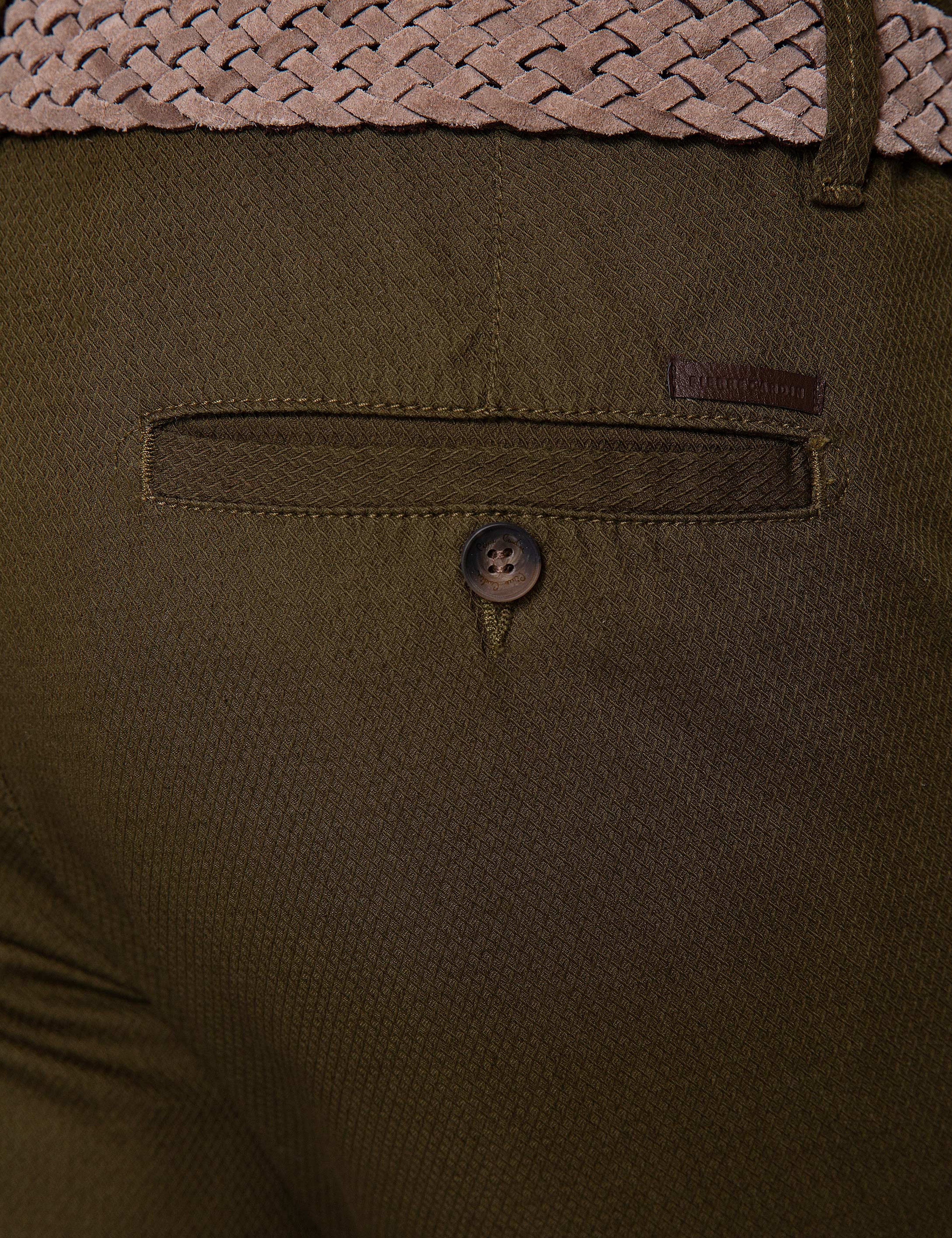 Haki Slim Fit Kanvas Pantolon - Image 4