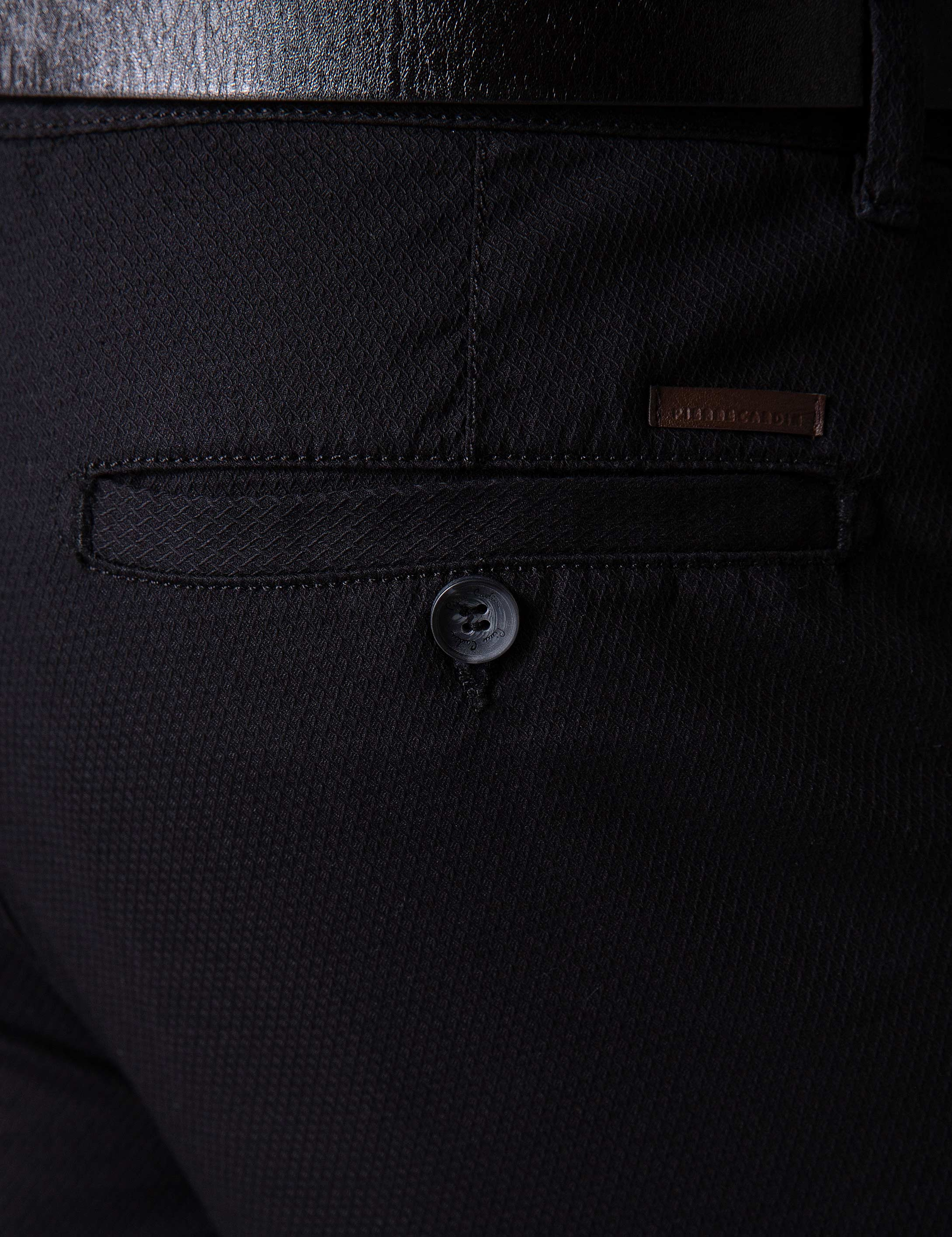 Siyah Slim Fit Chino Pantolon - Image 4