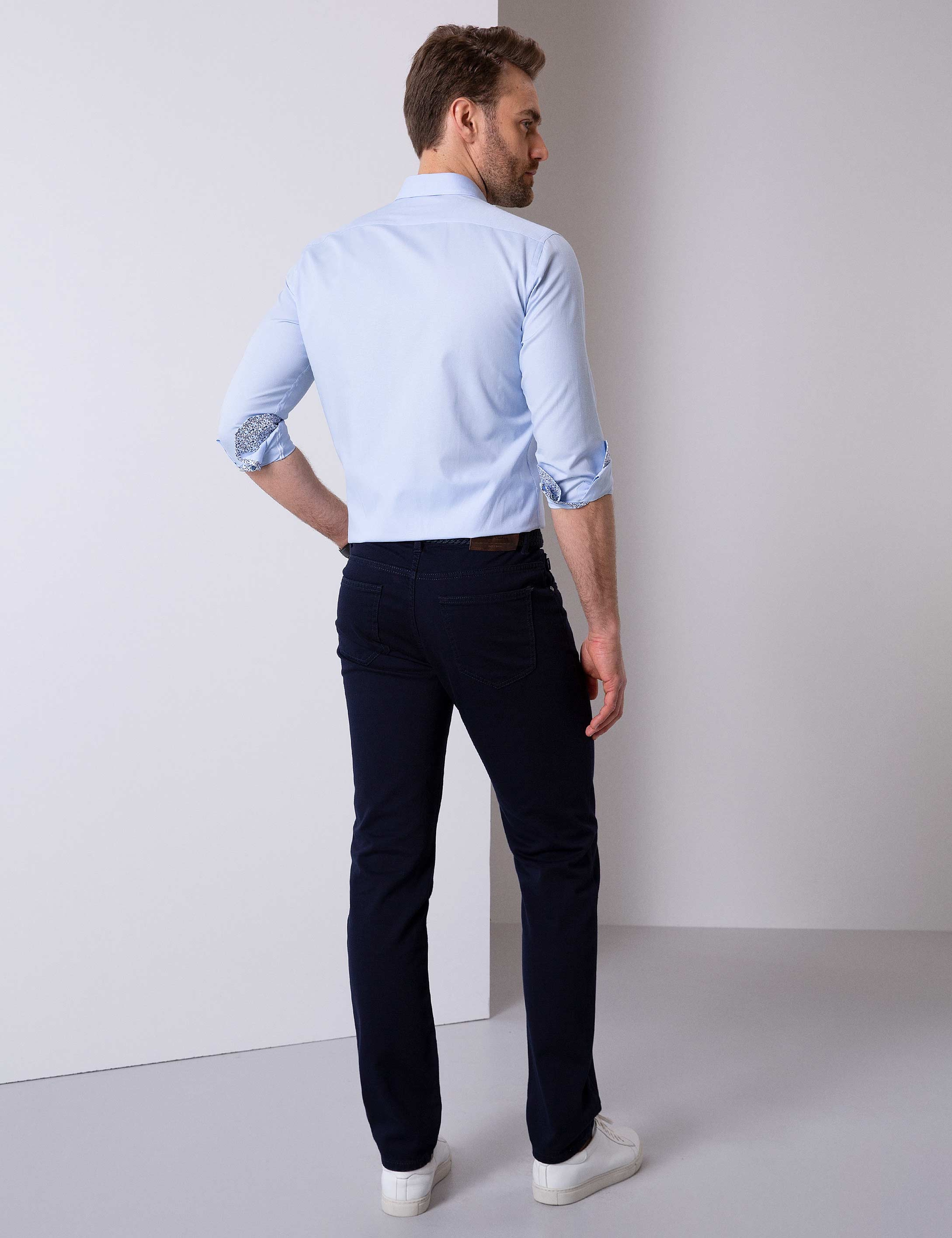 Lacivert Slim Fit Kanvas Pantolon - Image 3