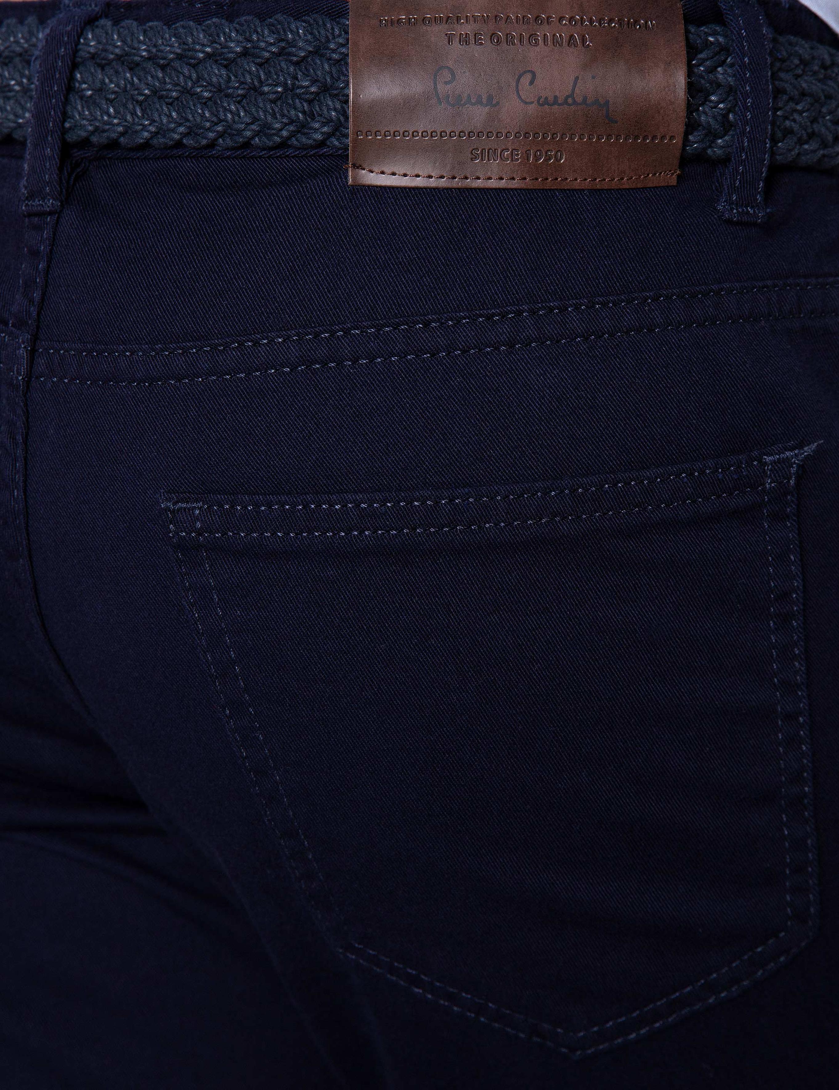 Lacivert Slim Fit Kanvas Pantolon