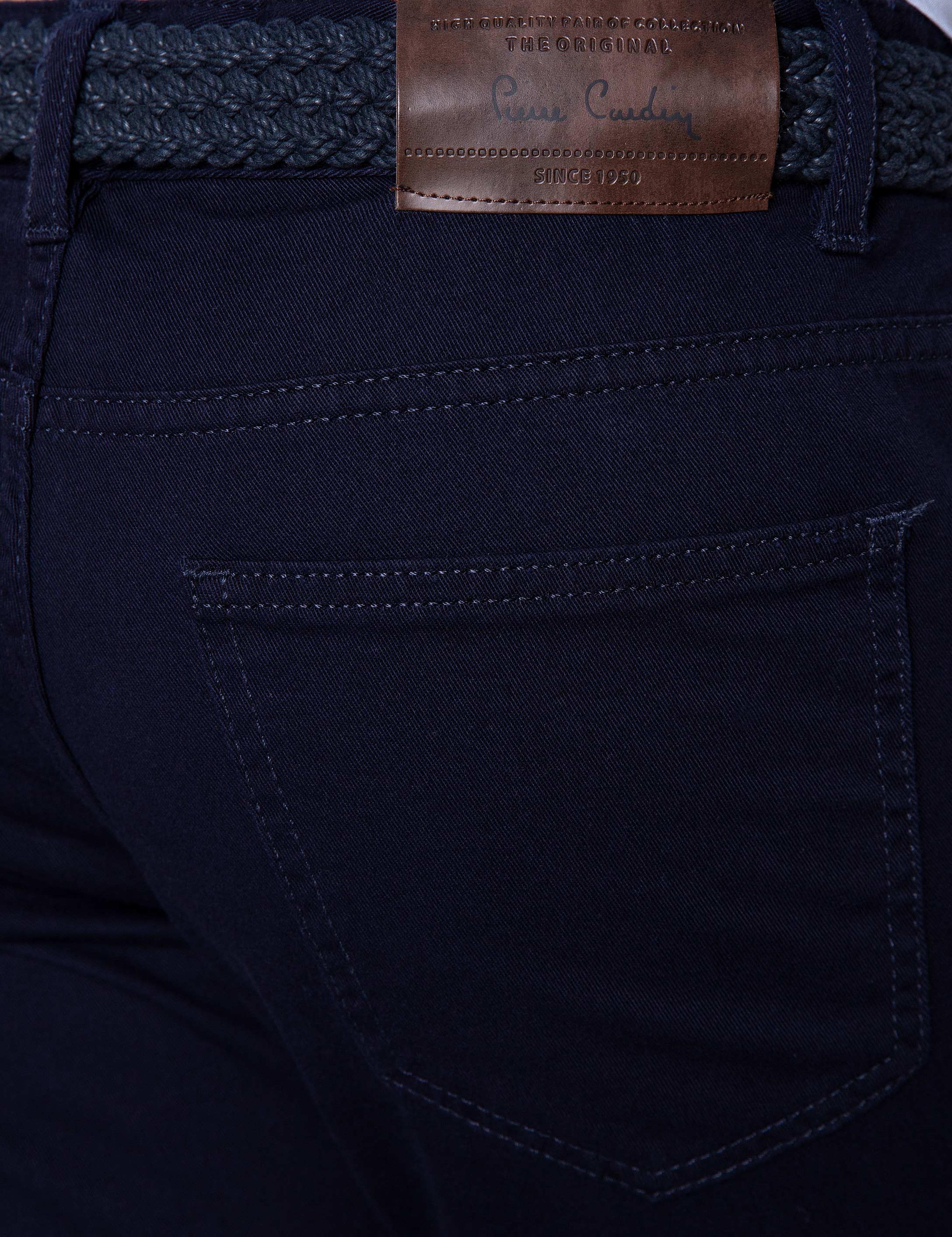 Lacivert Slim Fit Kanvas Pantolon