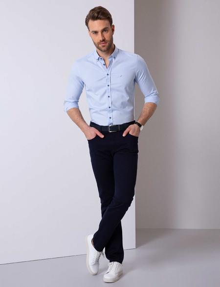 Lacivert Slim Fit Kanvas Pantolon - 50200824003