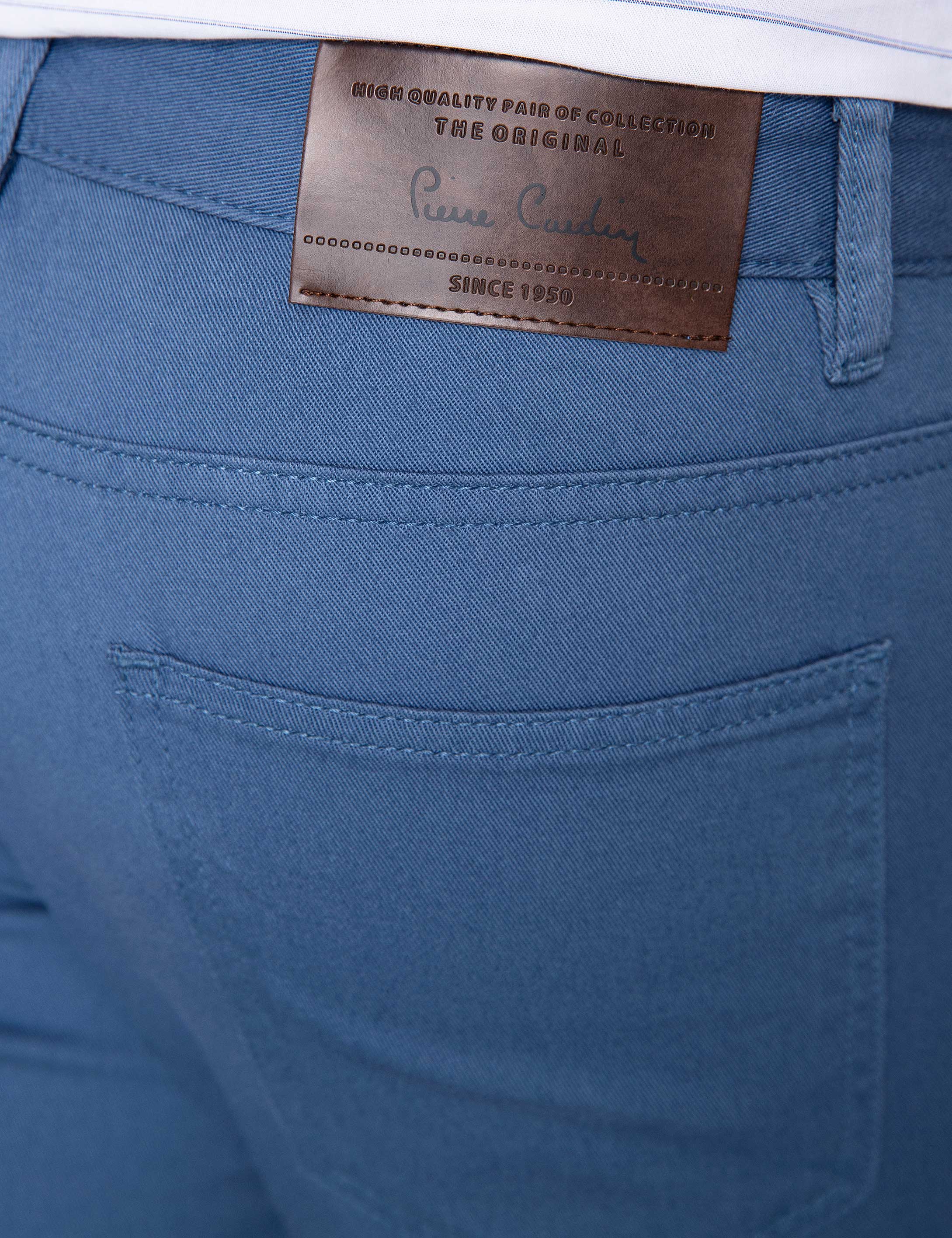 Petrol Slim Fit Kanvas Pantolon